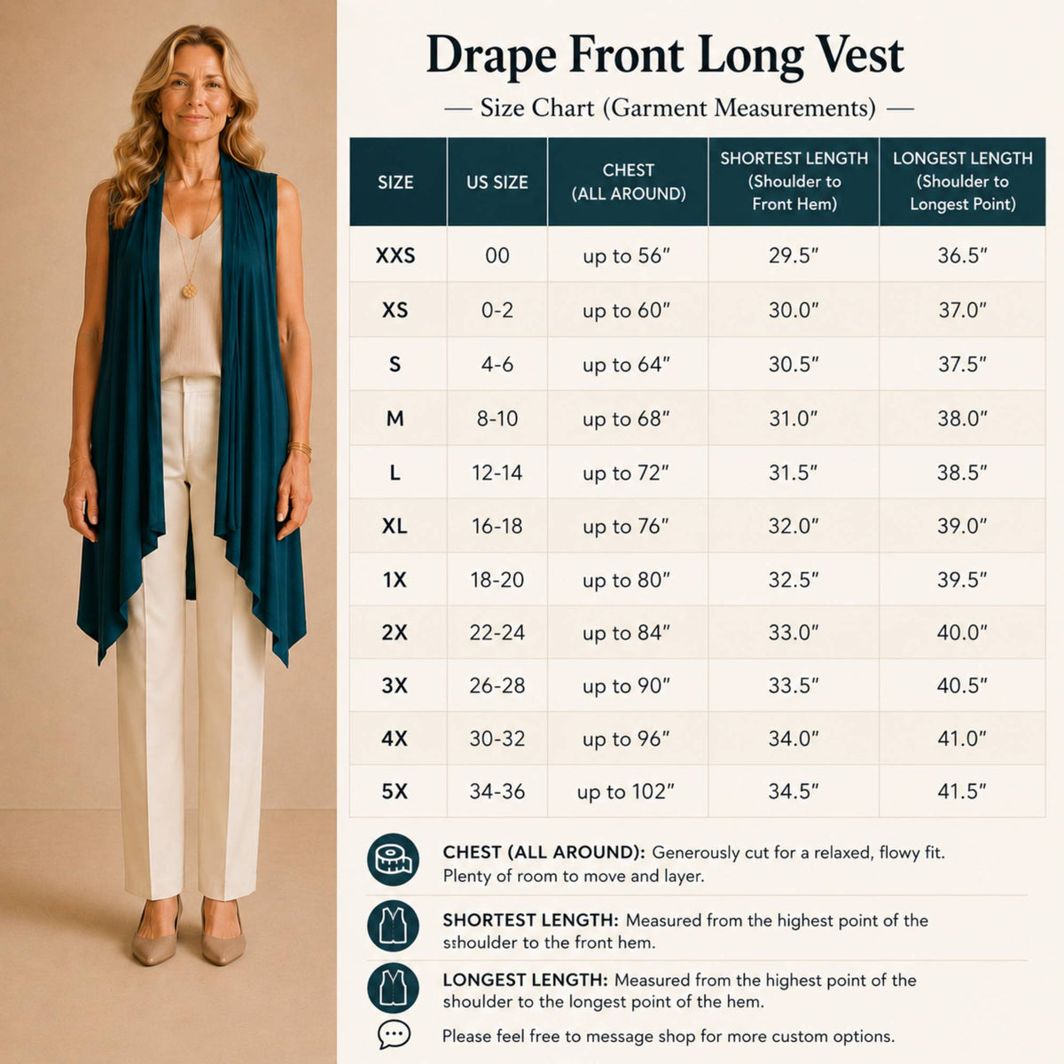 Upcycled Draped Sleeveless Cardigan Vest with Pockets / Plus Sized Vest / Buttery Soft Duster