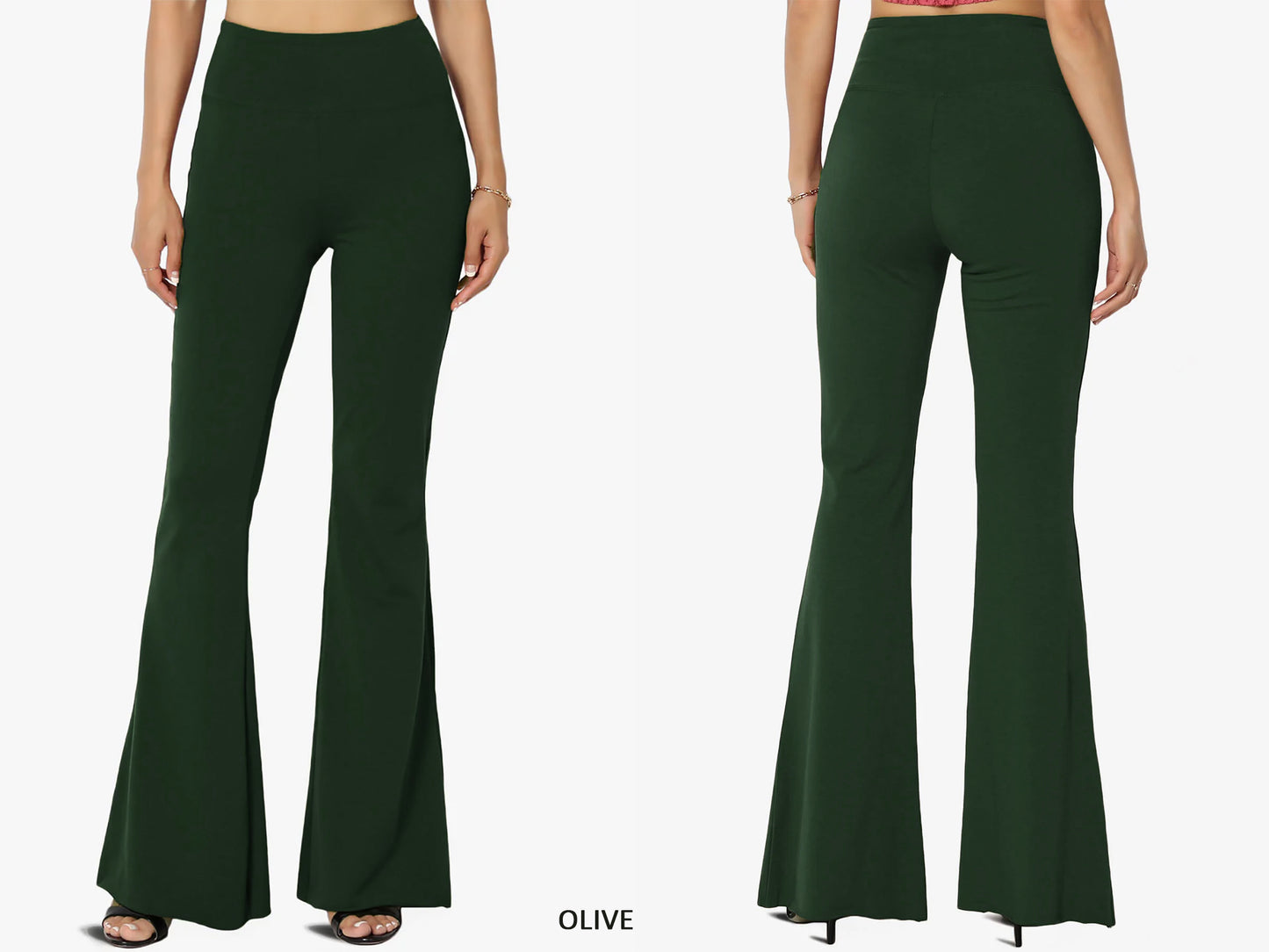 Junie Custom Made Pull on Bell Bottom Flared Yoga Pants, Available in Petite, Plus and Tall