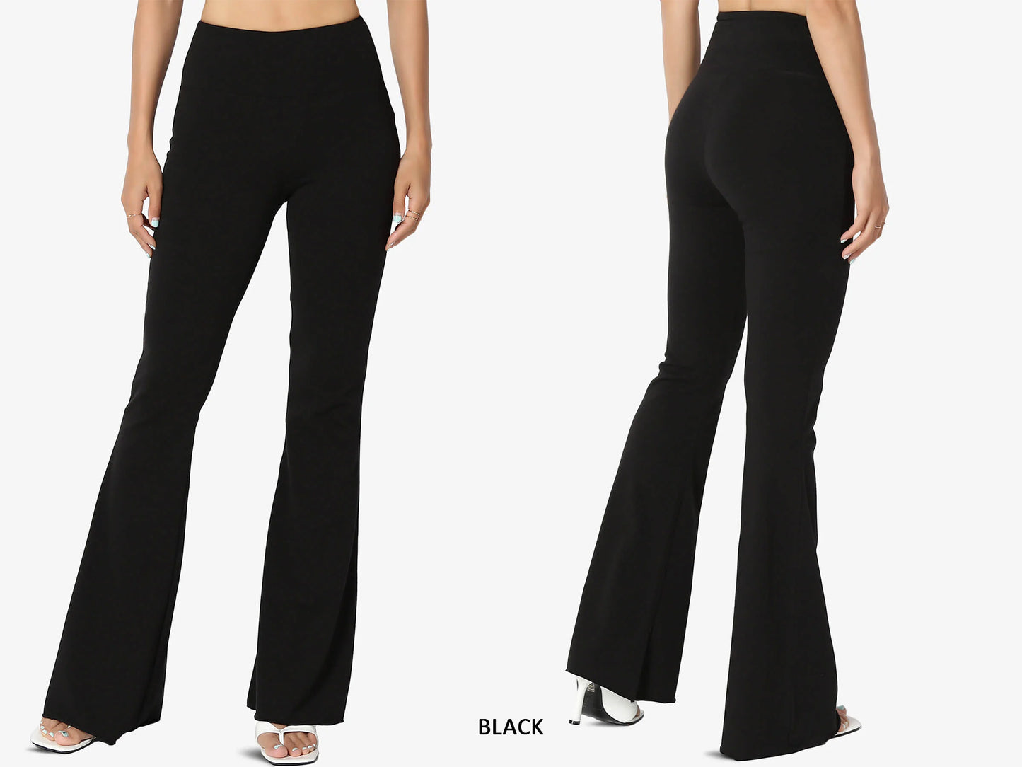 Junie Custom Made Pull on Bell Bottom Flared Yoga Pants, Available in Petite, Plus and Tall