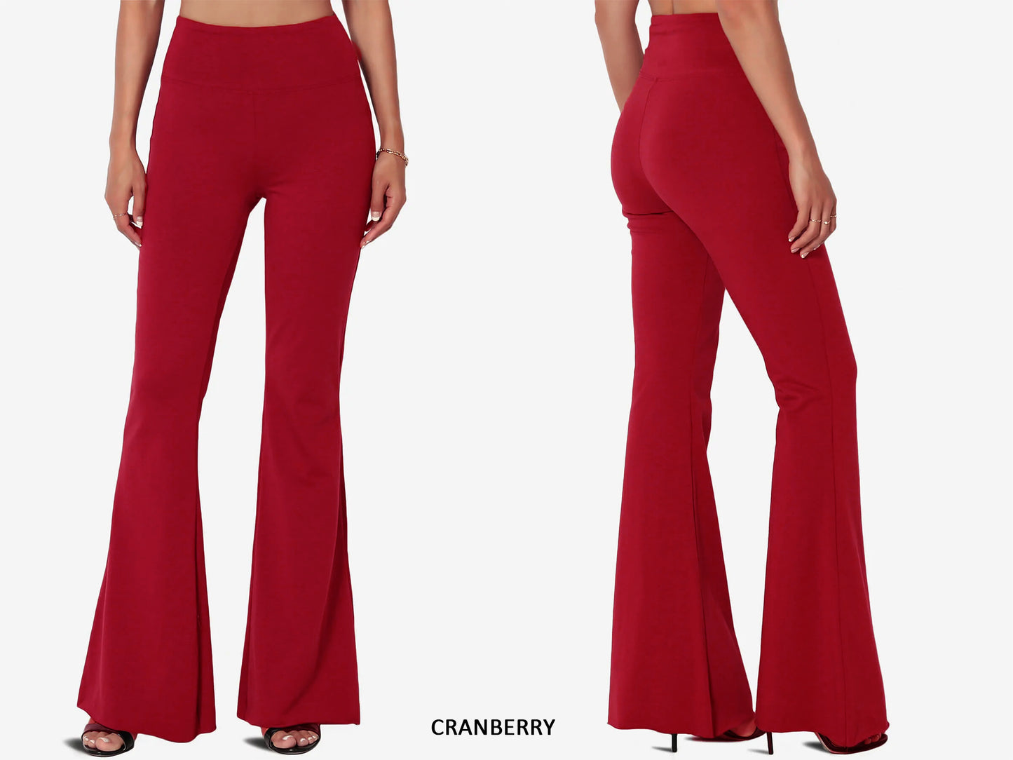 Junie Custom Made Pull on Bell Bottom Flared Yoga Pants, Available in Petite, Plus and Tall