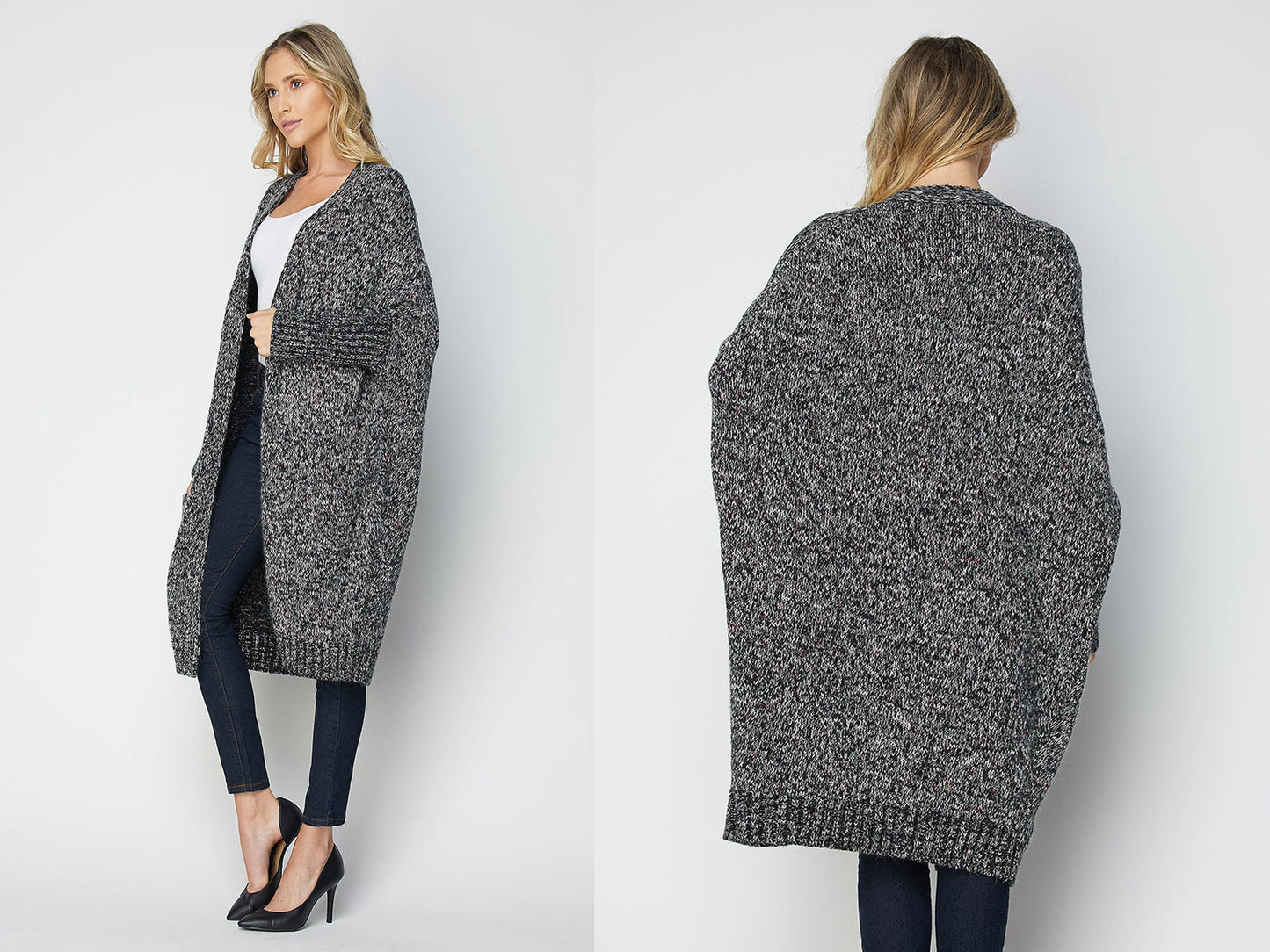 Viscose Wool Knit Duster Cardigan, Wool Sweater Coat, Wool Cardigan, Long Sweater Cardigan, Multi Yarn Sweater Cardigan, Gift wrapping