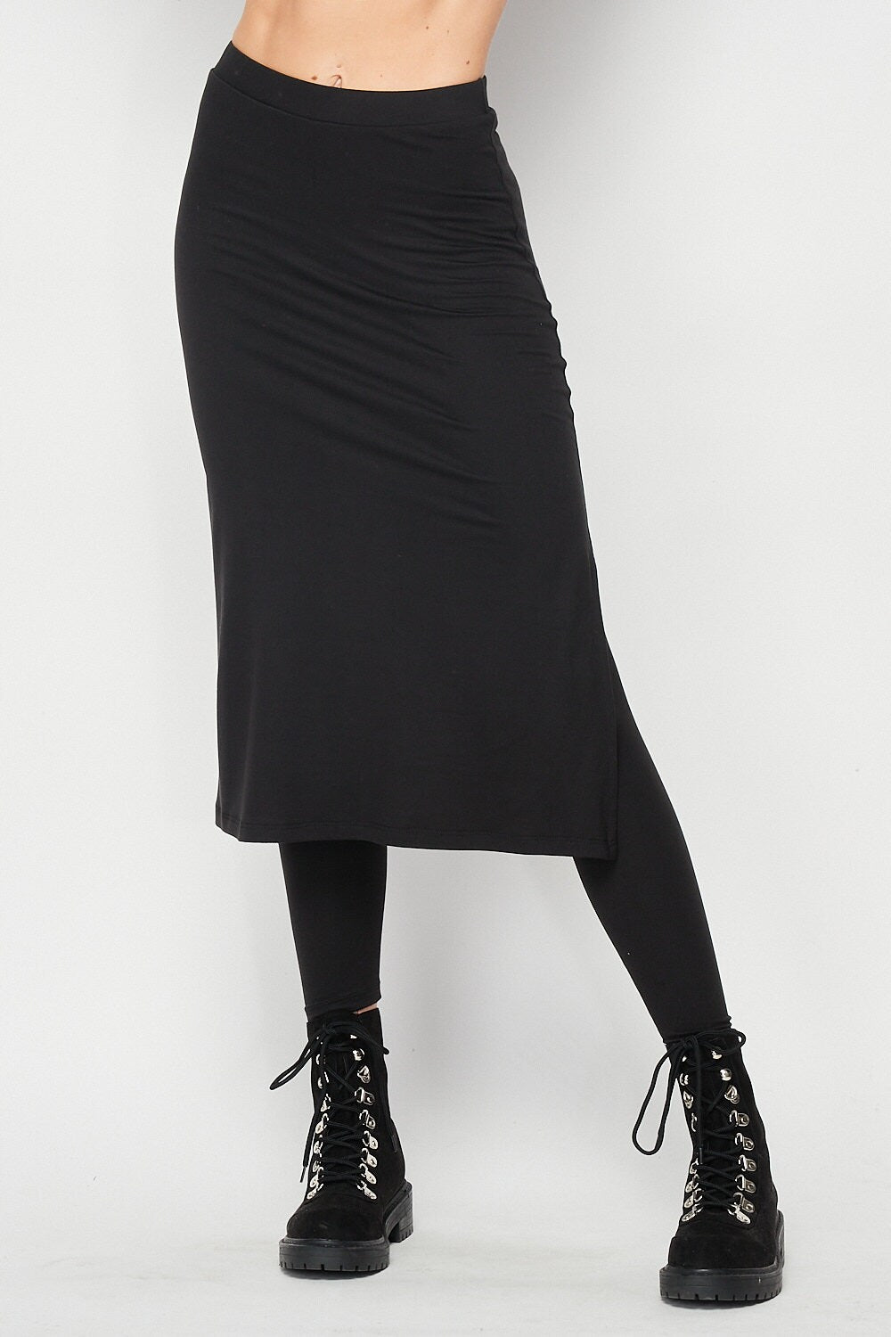 Pencil Skirted Leggings, Butter Soft Leggings Skirt, Plus Size Skirted Leggings, Cover up Skirt Leggings, Shirt Extender, Leisure Wear