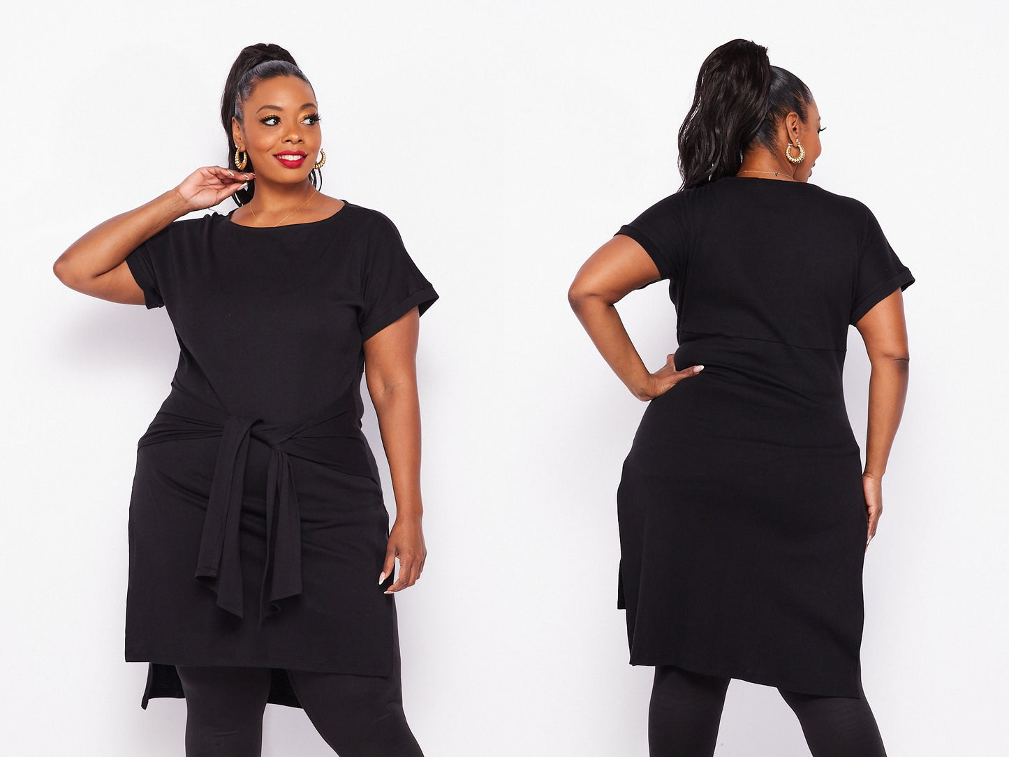 Customizable Minimalist Long Tunic - Lightweight Modal Viscose French Terry - Handcrafted Comfort