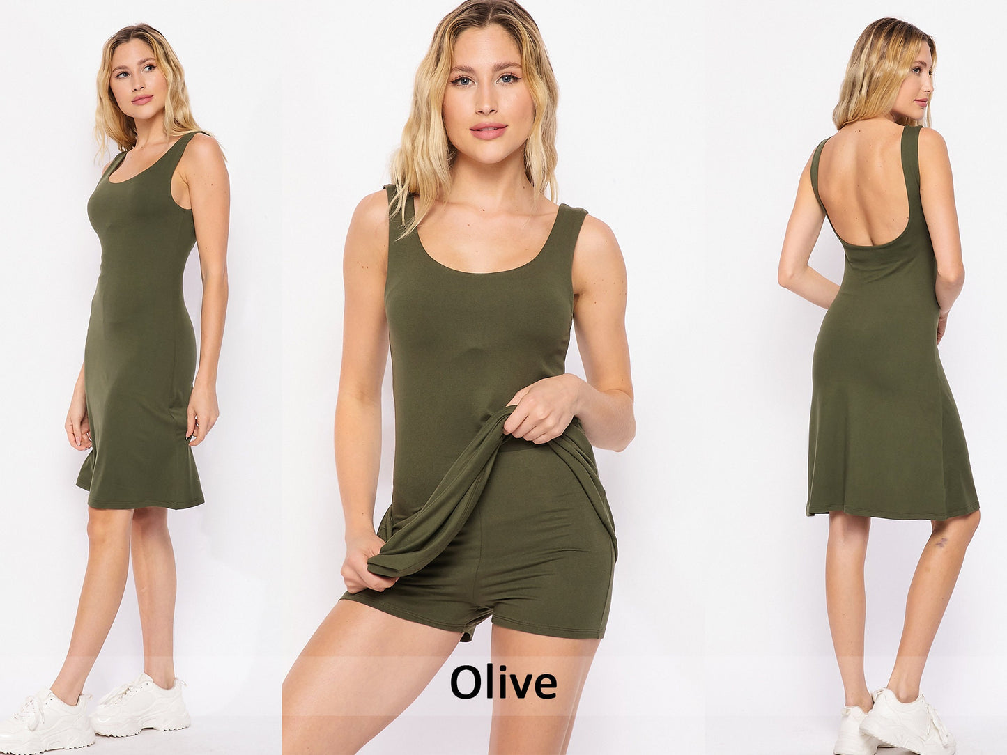 Upcycled Everyday 2-in-1 Corset Lounge Activity Fit and Flared Dress - Built in Romper - Skorts