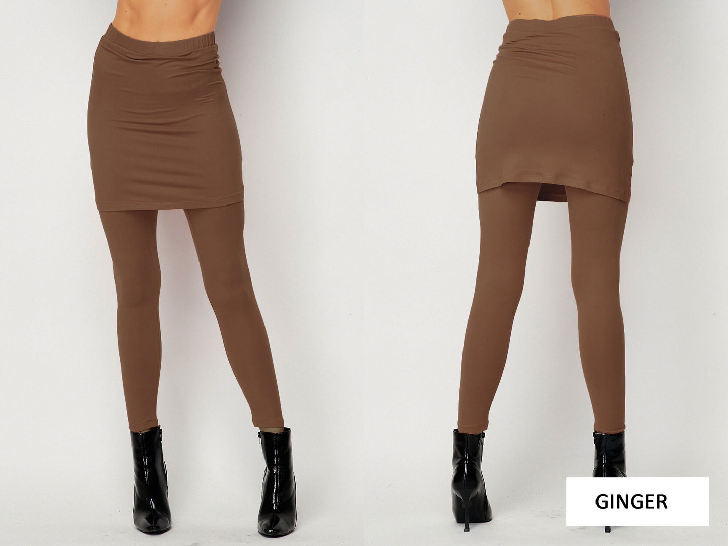 Skirted Leggings – Butter Soft, Travel-Friendly, Maternity-Friendly, Custom Length Available in Petite, Plus & Tall