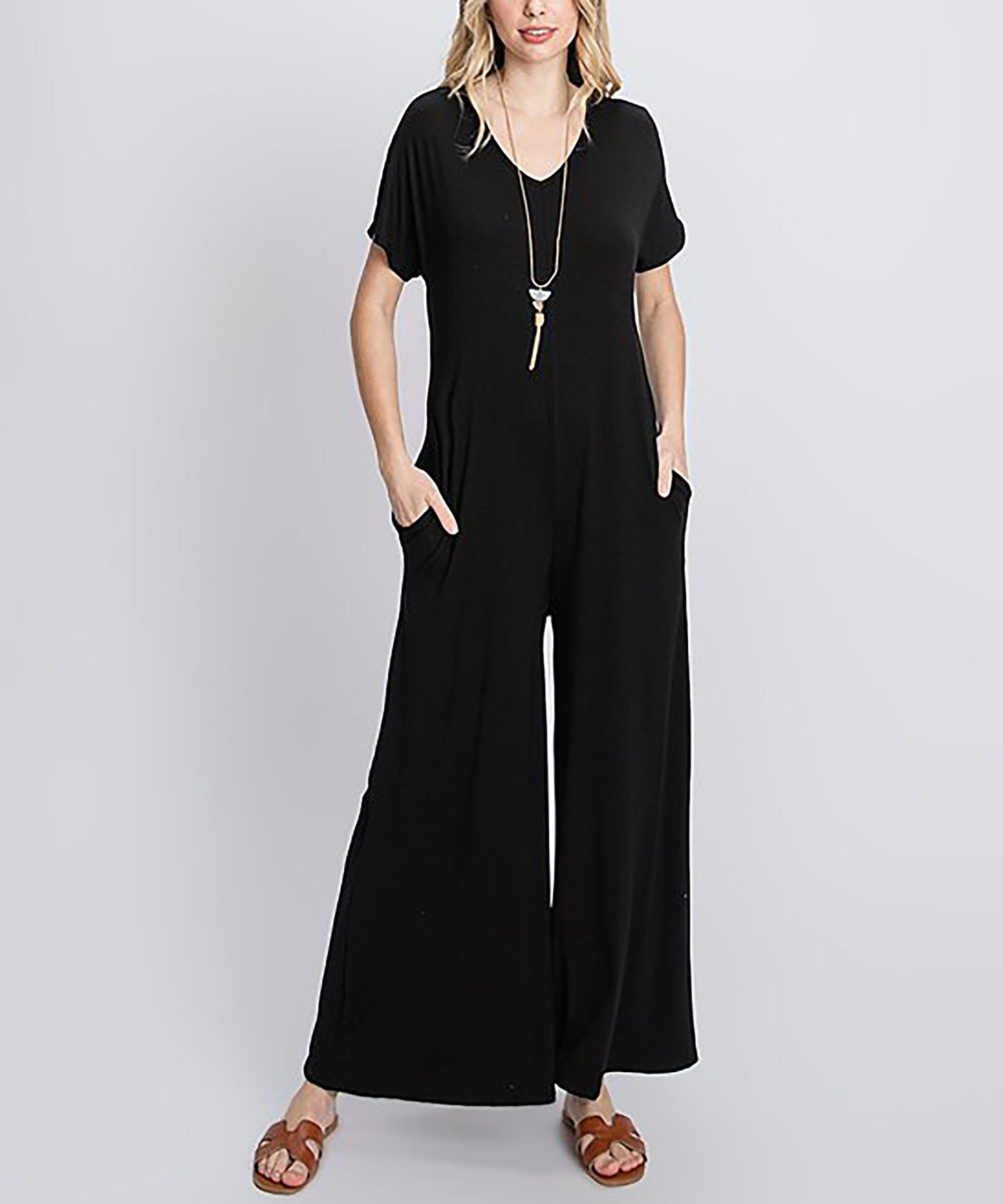 Upcycled Buttery Soft Short Sleeve Jumpsuit with Pocket / Knit Romper / Wide-leg Jumpsuit / Plus Size Jumpsuit / Loungewear / Made in USA