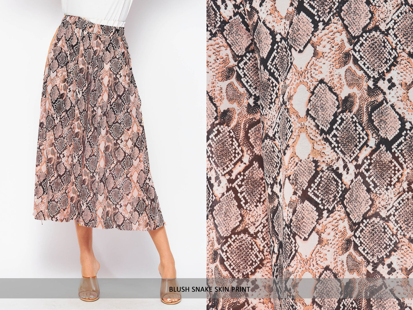 Printed Woven Midi Flared Skirt With Pockets / Paper bag skirt / Plus Size Midi Skirt / Lounge Skirt / Sustainable / Made in USA