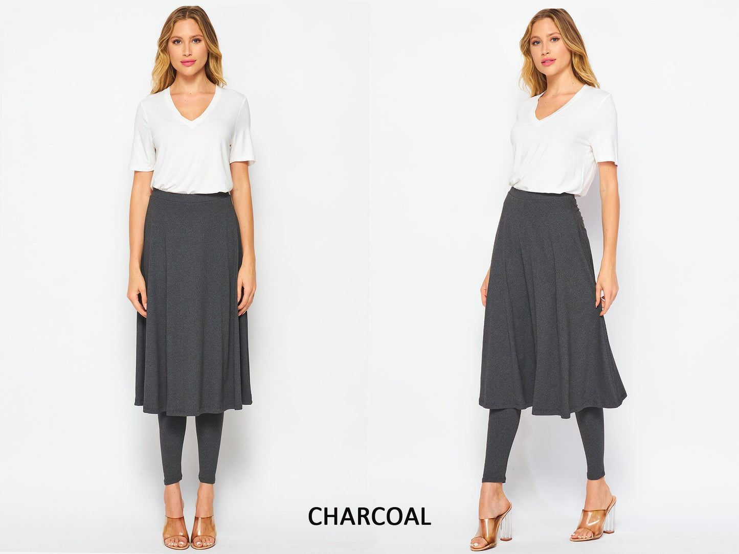 Flare Skirted Leggings, Butter Soft Leggings Skirt, Plus Size Skirted Leggings, Cover up Skirt Leggings, Shirt Extender, Leisure Wear