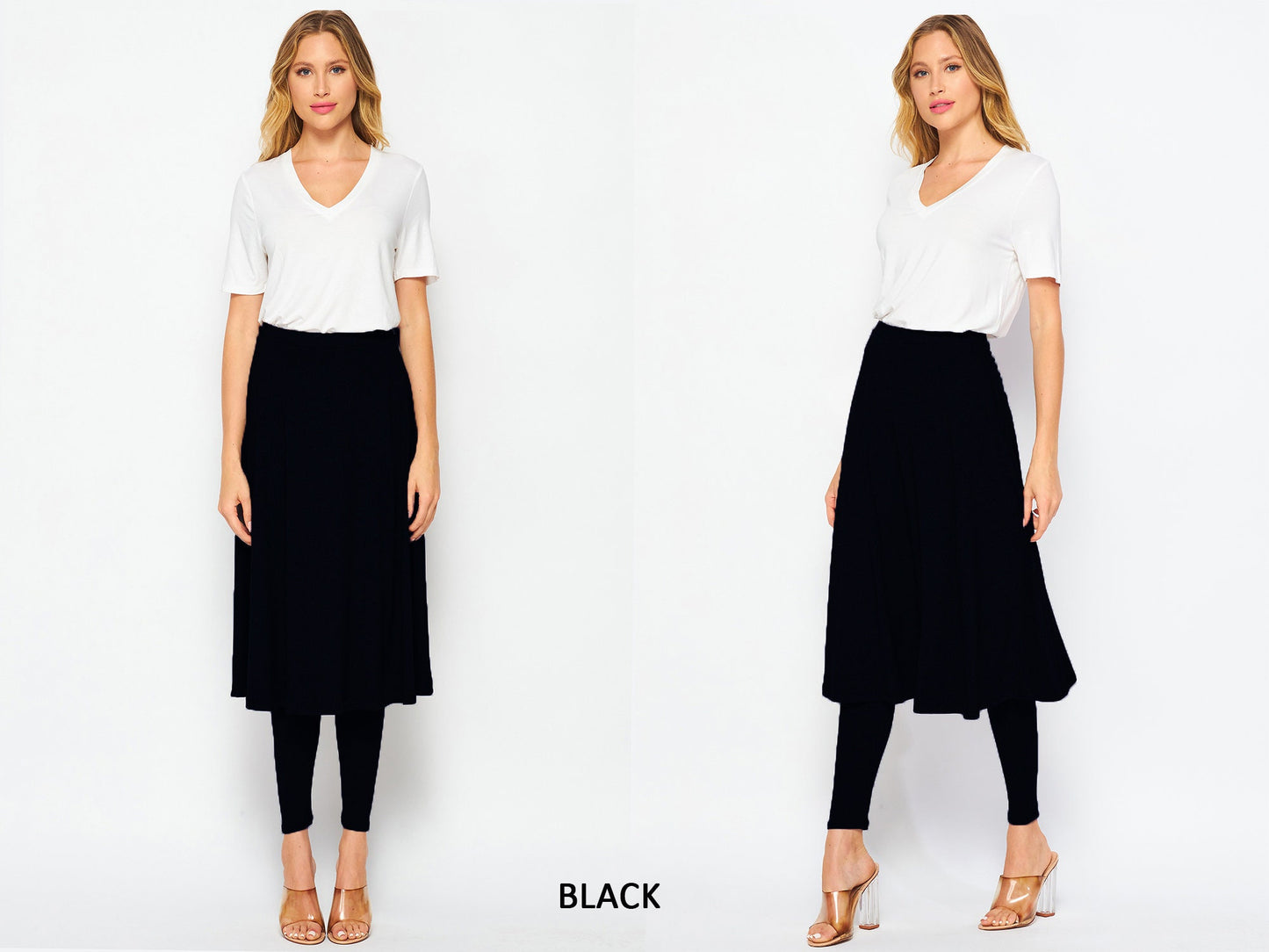 Flare Skirted Leggings, Butter Soft Leggings Skirt, Plus Size Skirted Leggings, Cover up Skirt Leggings, Shirt Extender, Leisure Wear