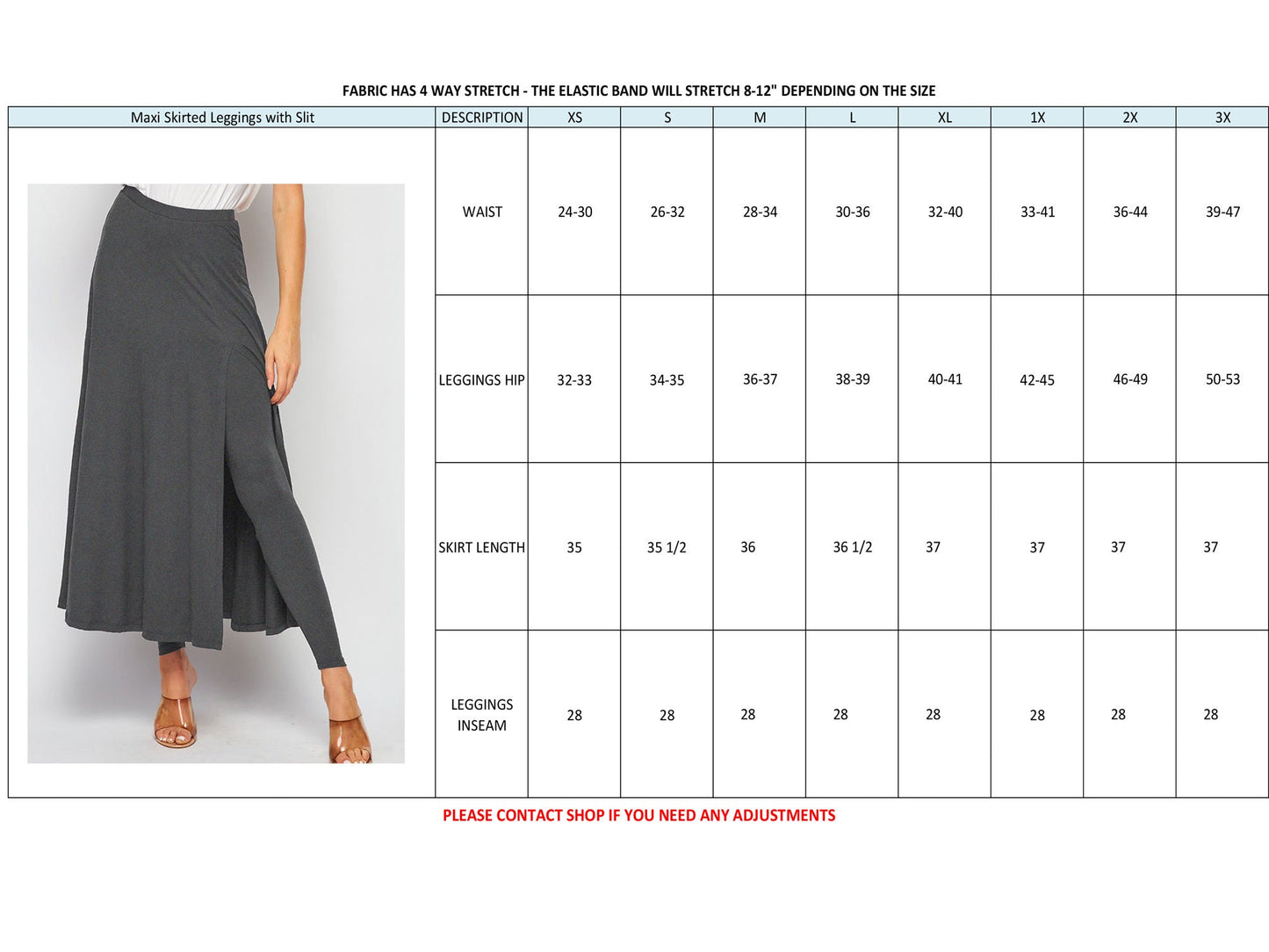 UPCYCLED 2 in 1 Maxi Flared Skirted Leggings With Slit - Available in Plus size