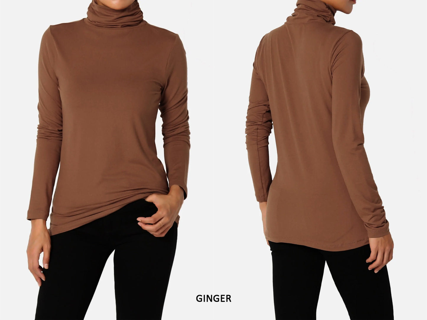 Ruched Turtle Neck Top – Elegant. Comfortable. Versatile by Junie Life