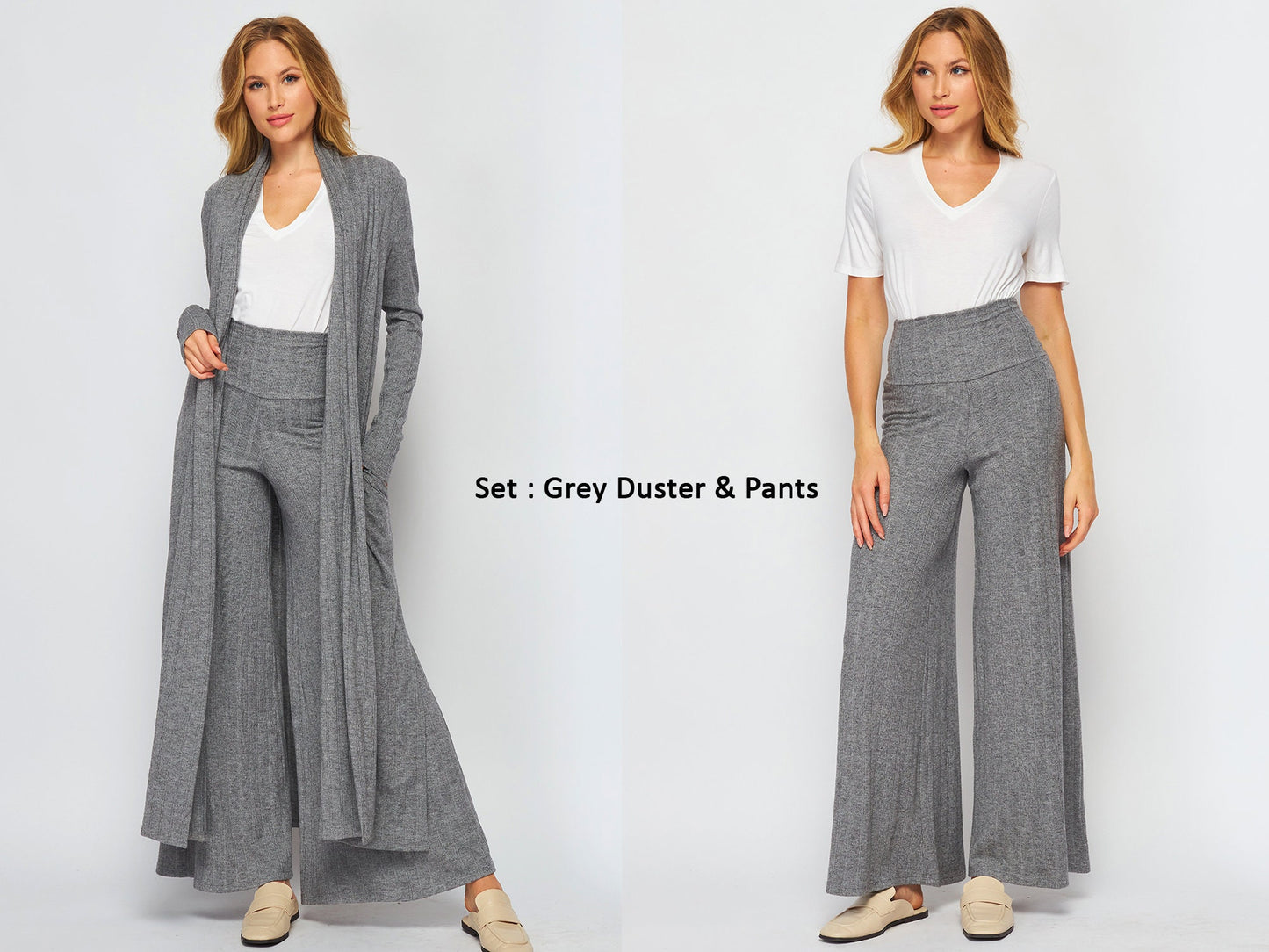 2pcs Duster & Palazzo Lounge Set / Can buy separately - Individual item available / Upcycled / Made in USA