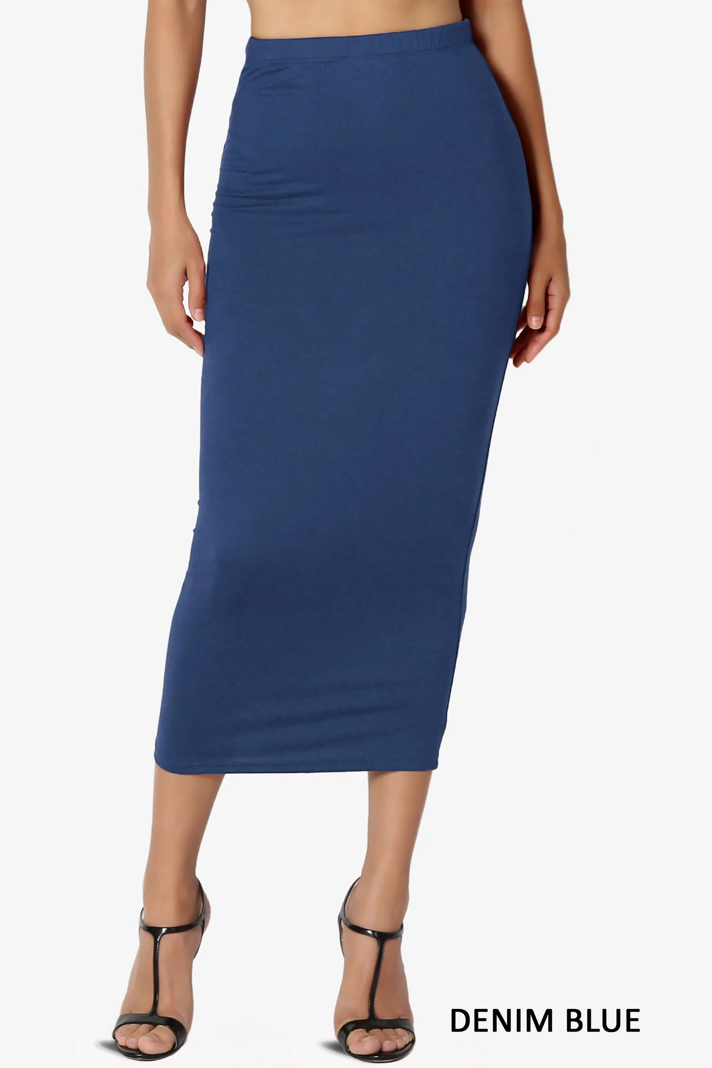 Upcycled Pencil Skirt with Slit/ Fitted Skirt/ Mid-calf Skirt/ Plus Size Pencil Skirt/ Lounge Skirt/ Sustainable/ Made in USA