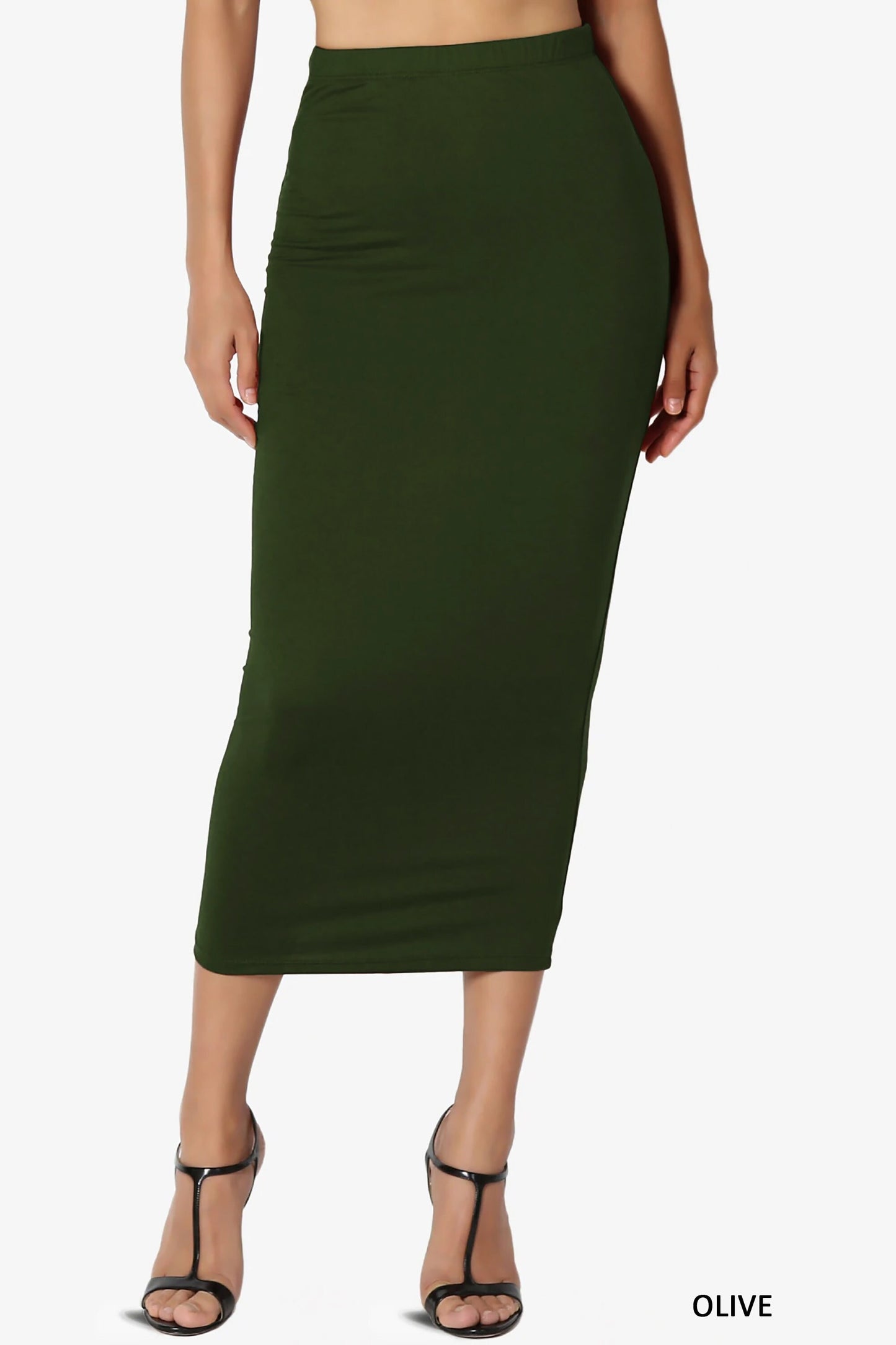 Upcycled Pencil Skirt with Slit/ Fitted Skirt/ Mid-calf Skirt/ Plus Size Pencil Skirt/ Lounge Skirt/ Sustainable/ Made in USA