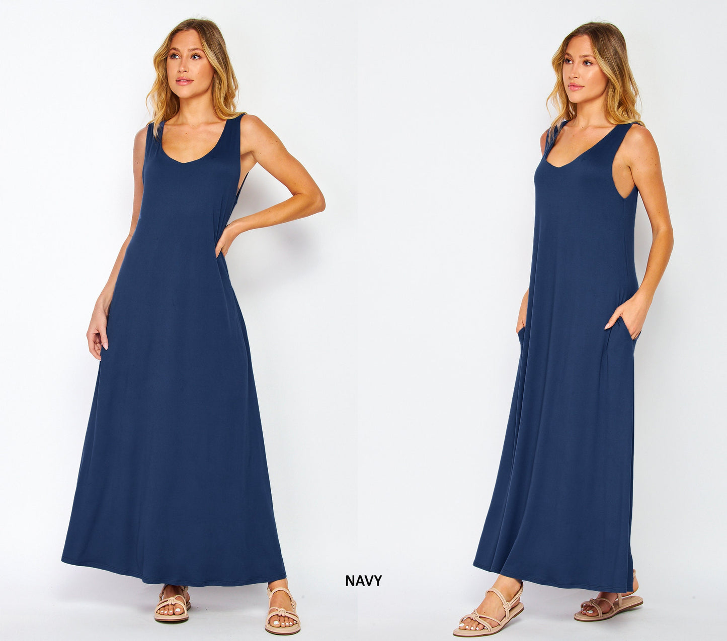 Customizable Sleeveless Ankle/Maxi Dress - Lightweight, Breathable, Maternity-Friendly - Handmade in USA