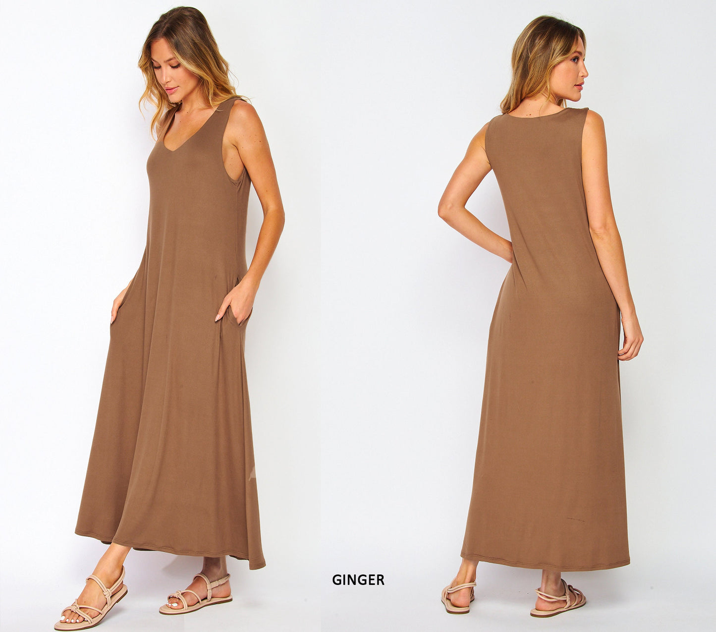 Customizable Sleeveless Ankle/Maxi Dress - Lightweight, Breathable, Maternity-Friendly - Handmade in USA