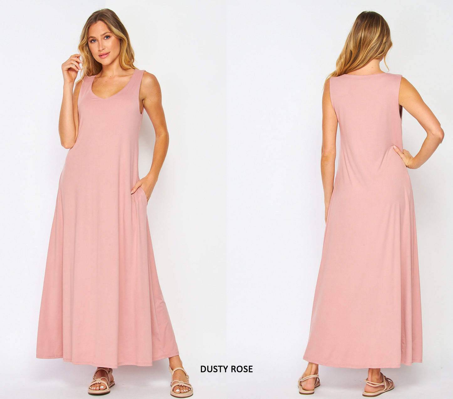 Customizable Sleeveless Ankle/Maxi Dress - Lightweight, Breathable, Maternity-Friendly - Handmade in USA