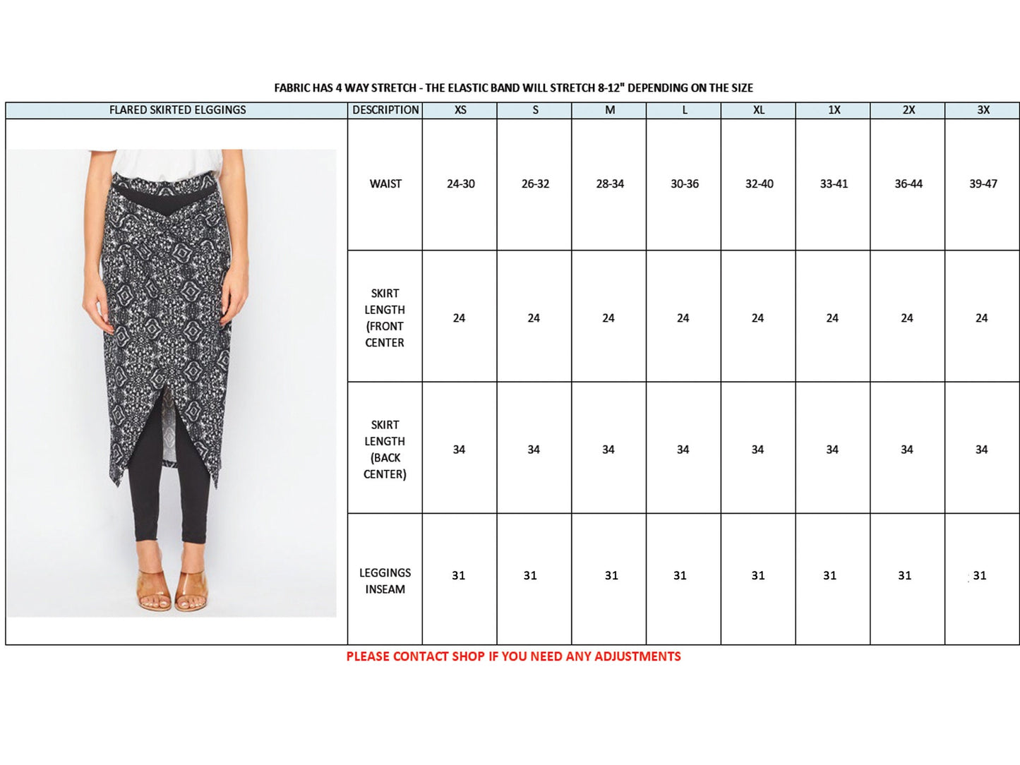 2 in 1 Faux Wrap Midi Skirted Leggings with Twisted Waist, Upcycled Fabrication, Available in Plus Size