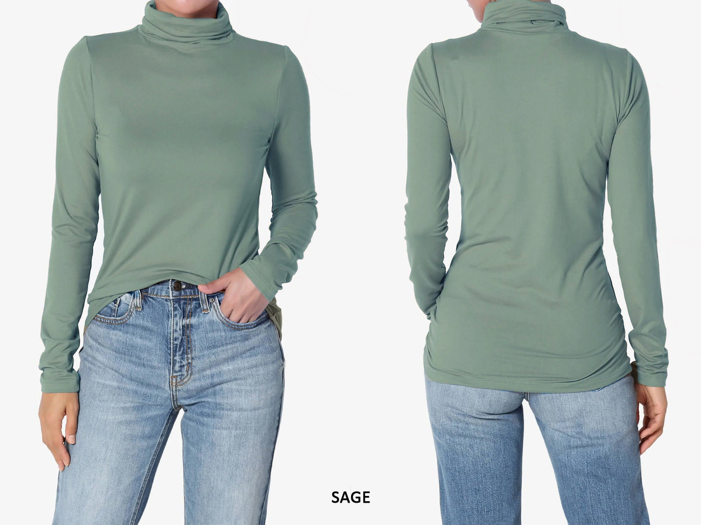 Ruched Turtle Neck Top – Elegant. Comfortable. Versatile by Junie Life