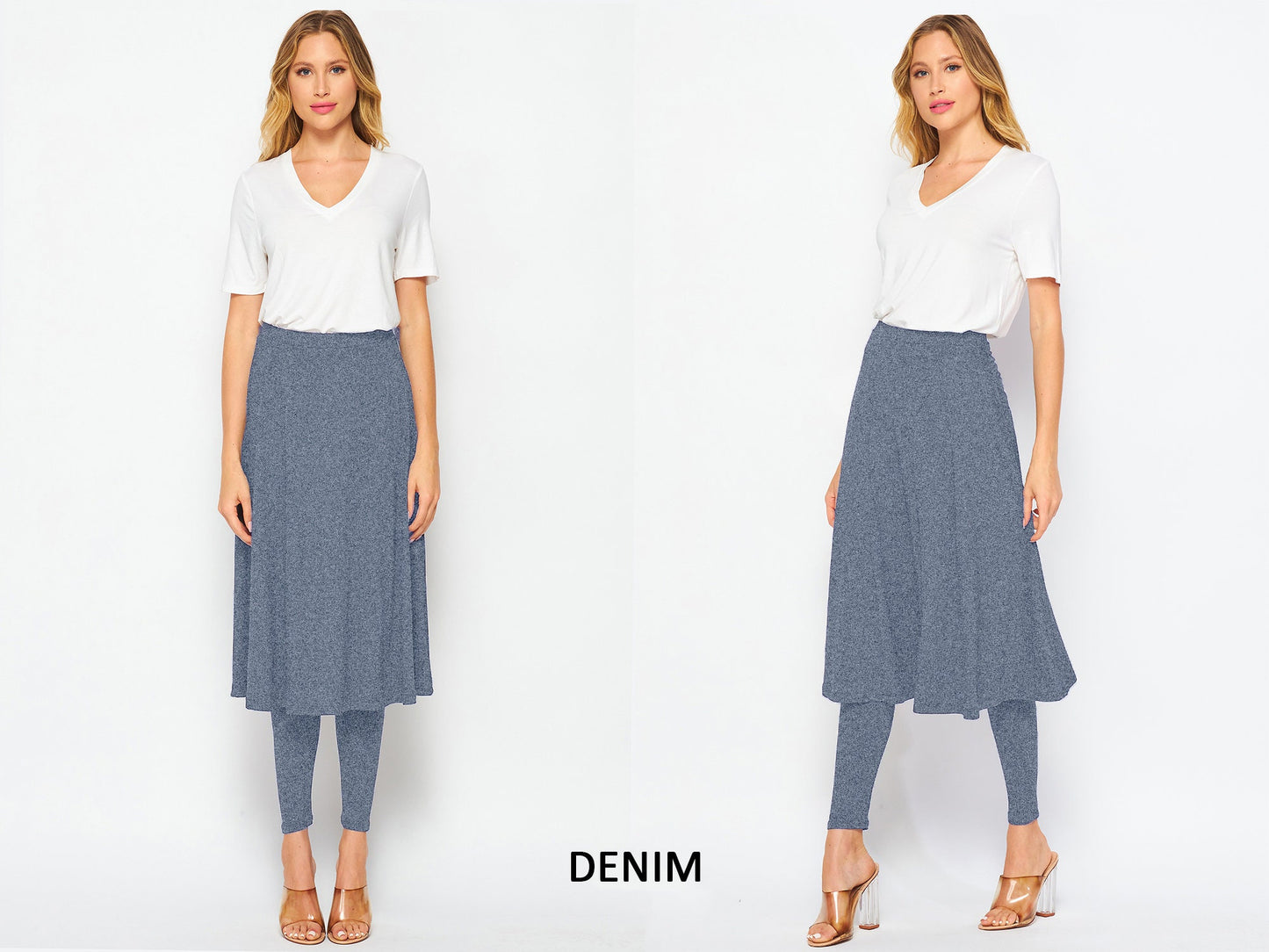 Flare Skirted Leggings, Butter Soft Leggings Skirt, Plus Size Skirted Leggings, Cover up Skirt Leggings, Shirt Extender, Leisure Wear