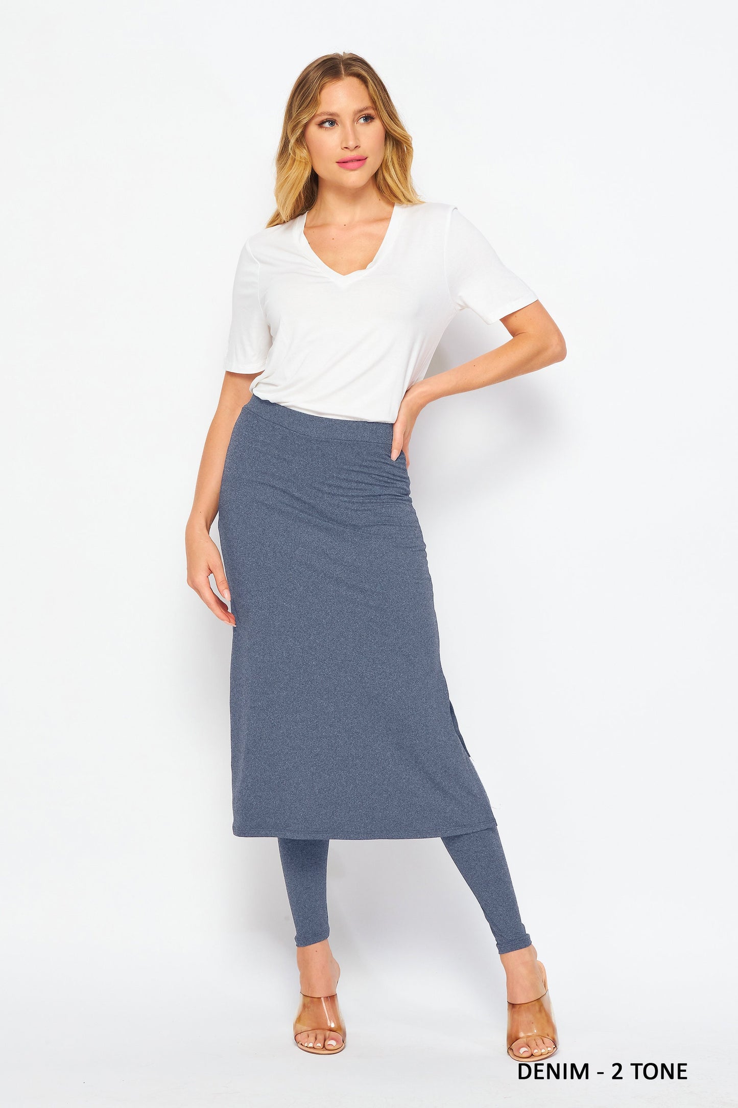 Pencil Skirted Leggings, Butter Soft Leggings Skirt, Plus Size Skirted Leggings, Cover up Skirt Leggings, Shirt Extender, Leisure Wear