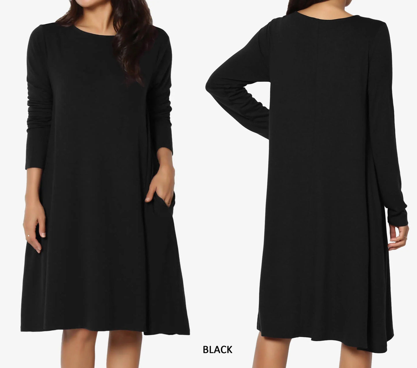 Buttery soft Long Sleeves T-shirt Dress with pocket - Custom Dress - Handmade to order
