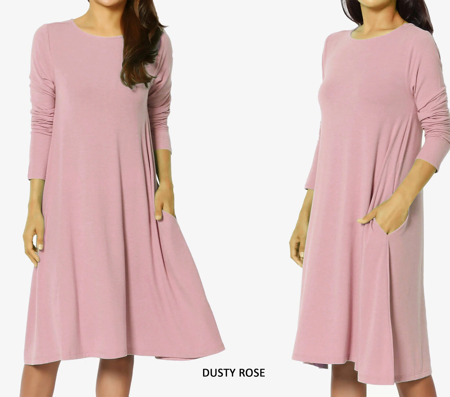 Buttery soft Long Sleeves T-shirt Dress with pocket - Custom Dress - Handmade to order