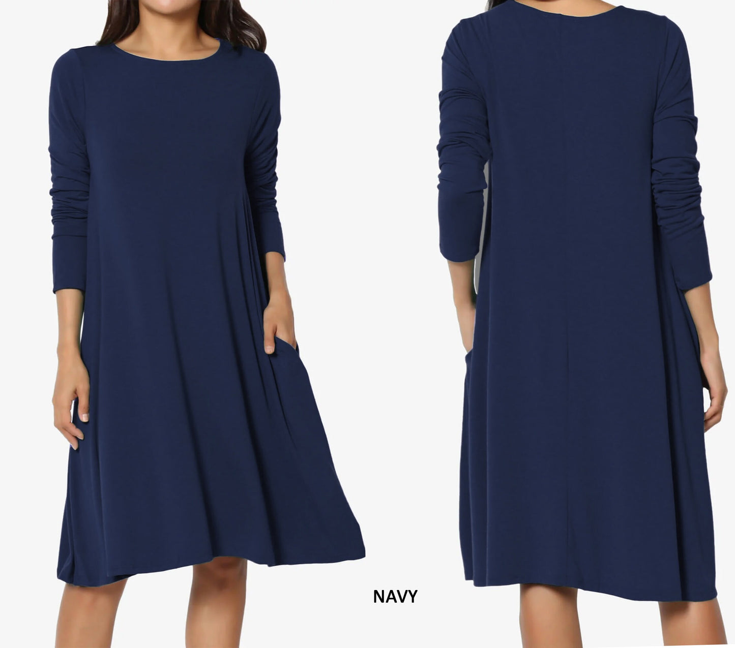 Buttery soft Long Sleeves T-shirt Dress with pocket - Custom Dress - Handmade to order