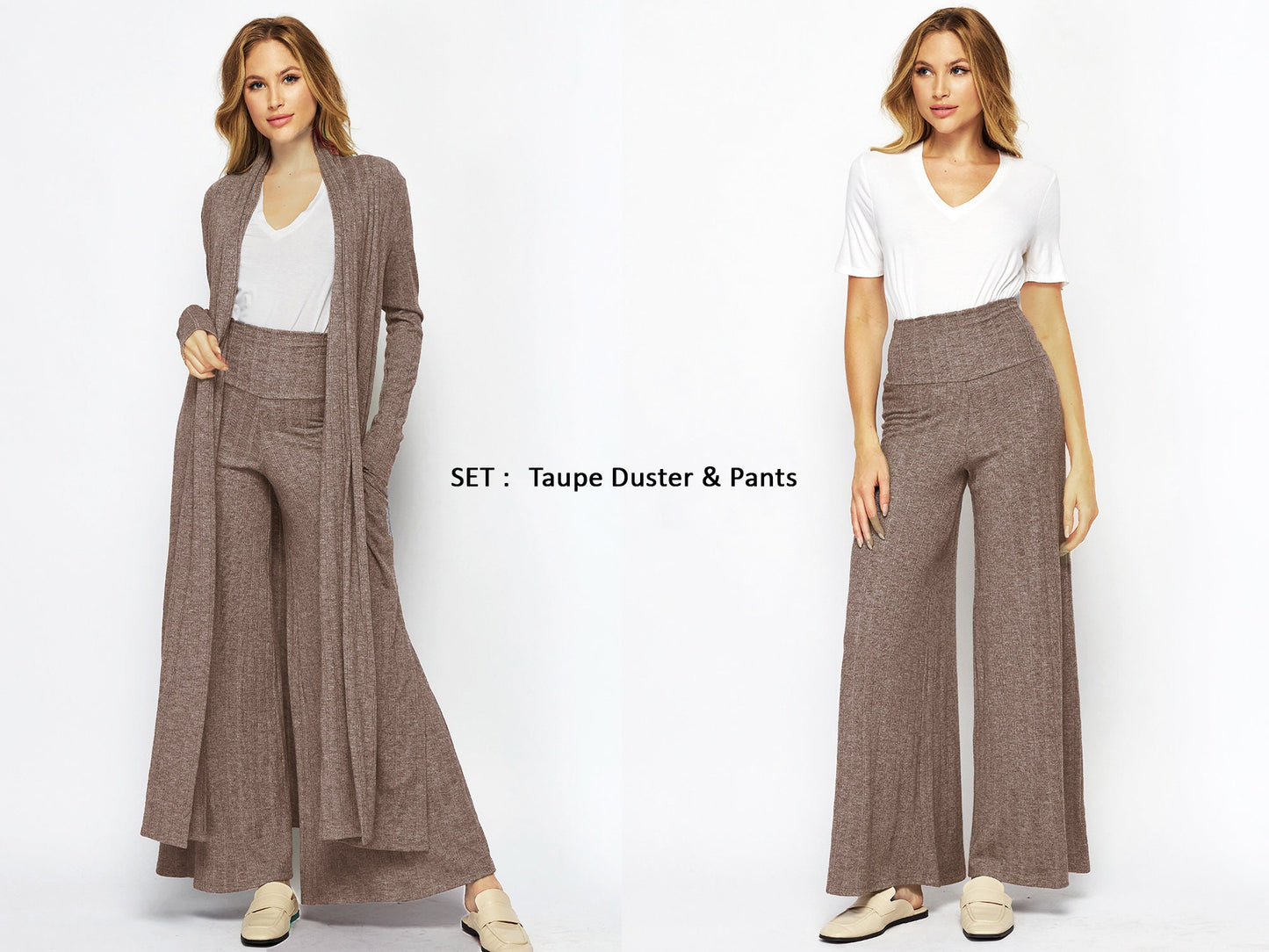 2pcs Duster & Palazzo Lounge Set / Can buy separately - Individual item available / Upcycled / Made in USA