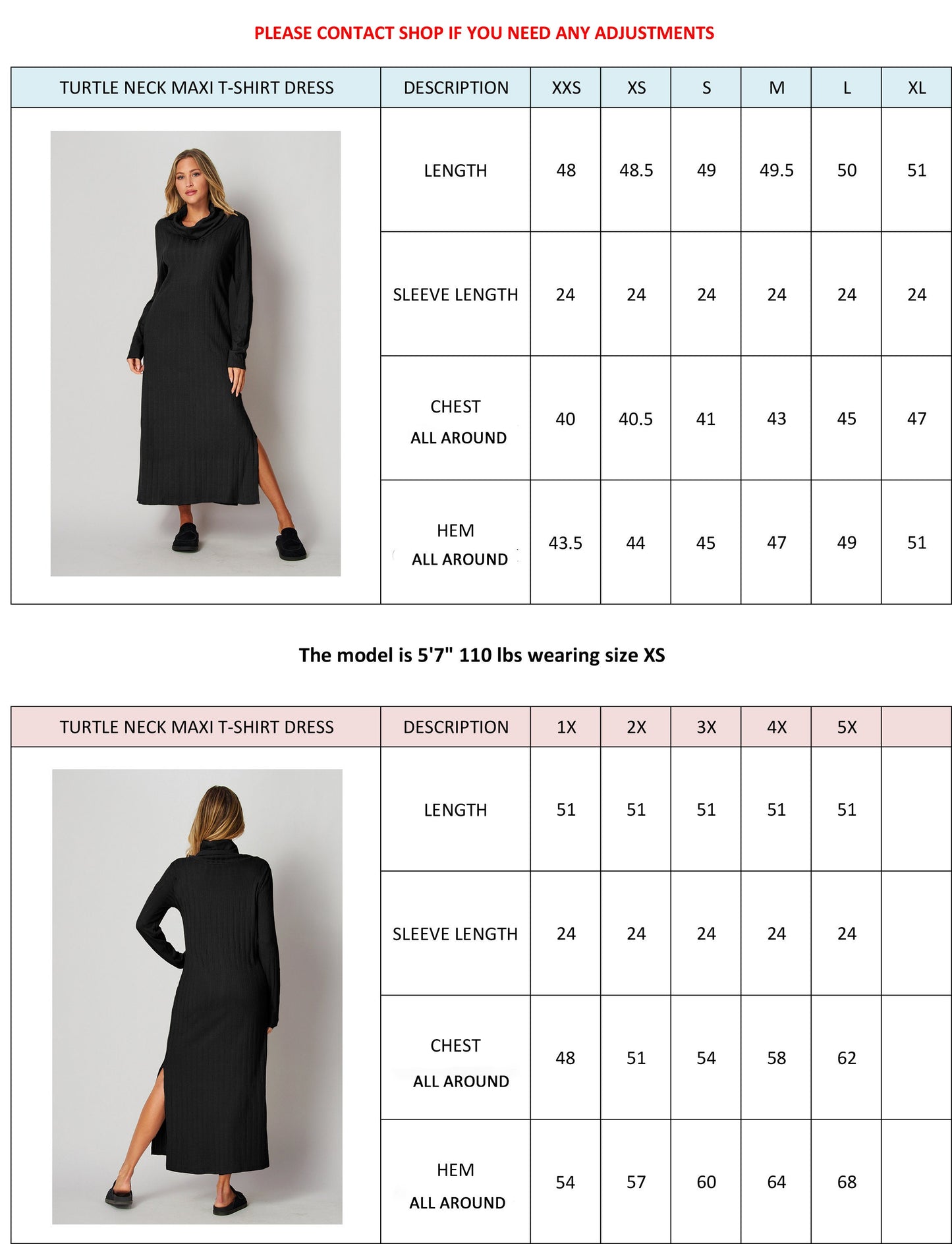 Ribbed Turtle Neck Maxi Dress, Ribbed Sweater Dress - Custom made available for Petite, Plus, and Tall