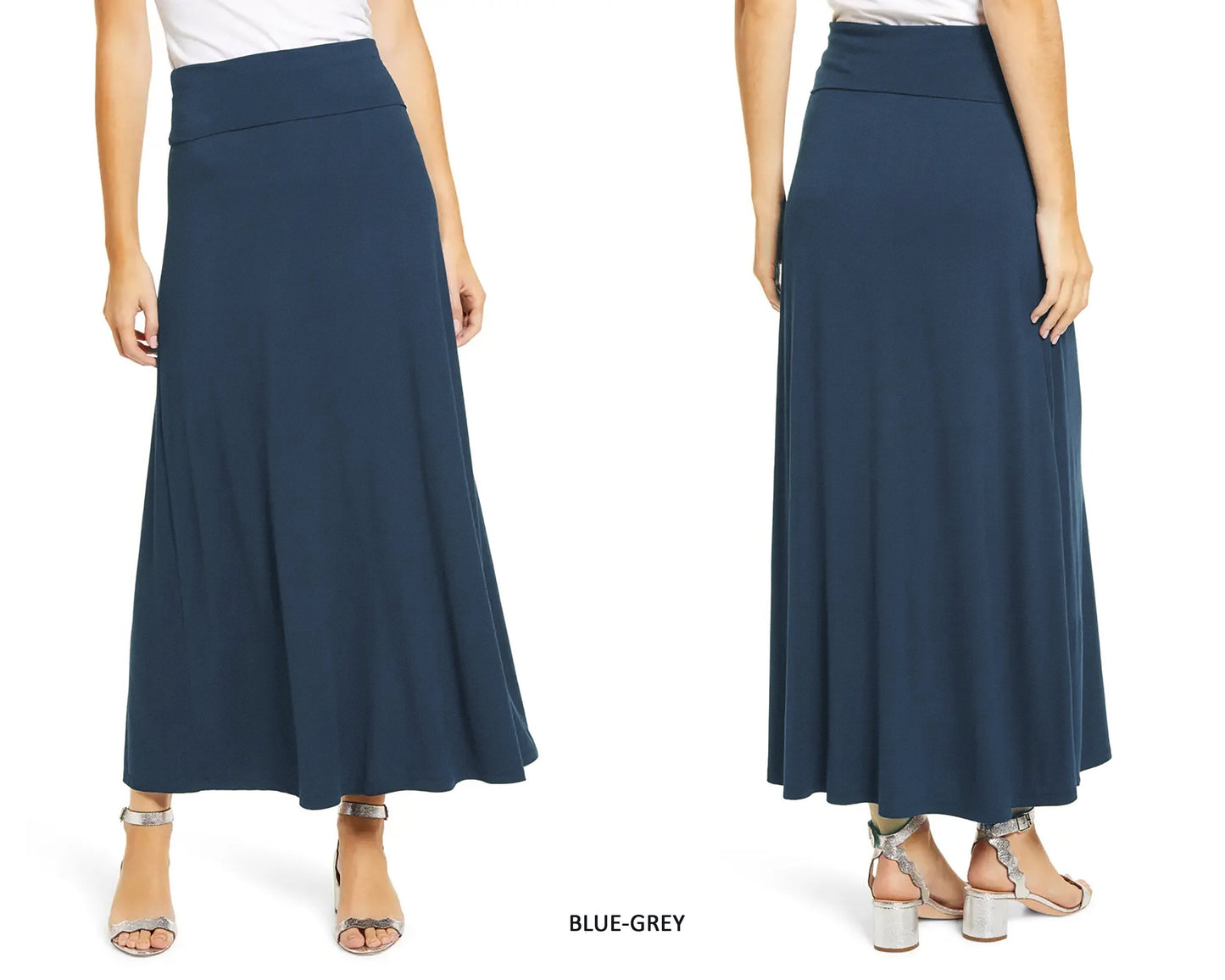 Convertible Folded Waist Maxi Skirt/ 2-in 1 Flare Skirt, Flowy Skirt/ Plus Size Maxi Skirt/Lounge Skirt/ Sustainable/ Made in USA