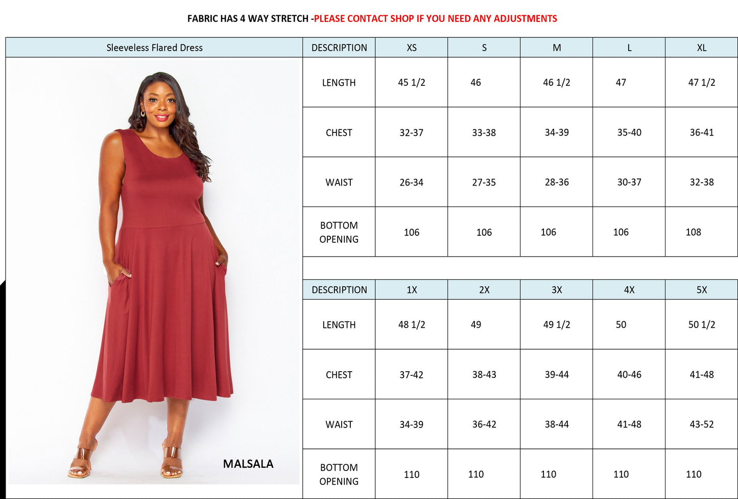 Flowy Sleeveless Midi Dress with Pockets - Lightweight, Breathable, Travel-Friendly - Custom Lengths Available