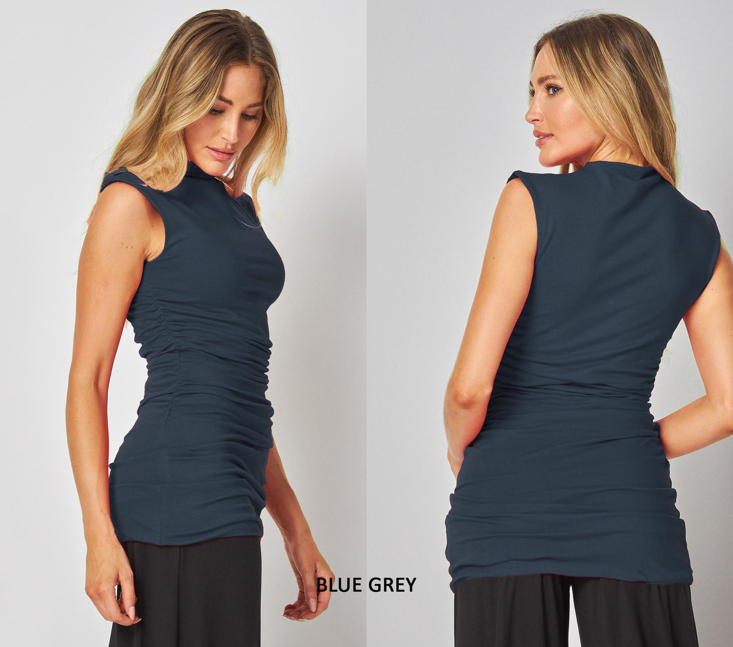 2-in-1 Tunic Dress – Elegant Sleeveless Bodycon with Ruched Detailing - Handmade in USA