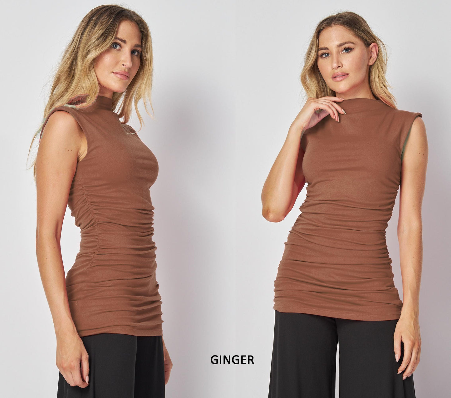 2-in-1 Tunic Dress – Elegant Sleeveless Bodycon with Ruched Detailing - Handmade in USA