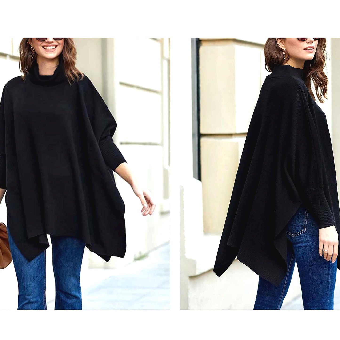 Upcycled butter Soft Oversized Turtle Neck Tunic Top, Plus Size Tunic Top Top, Loungewear, Lounge Tunic, Ethical, Sustainable, Made in USA