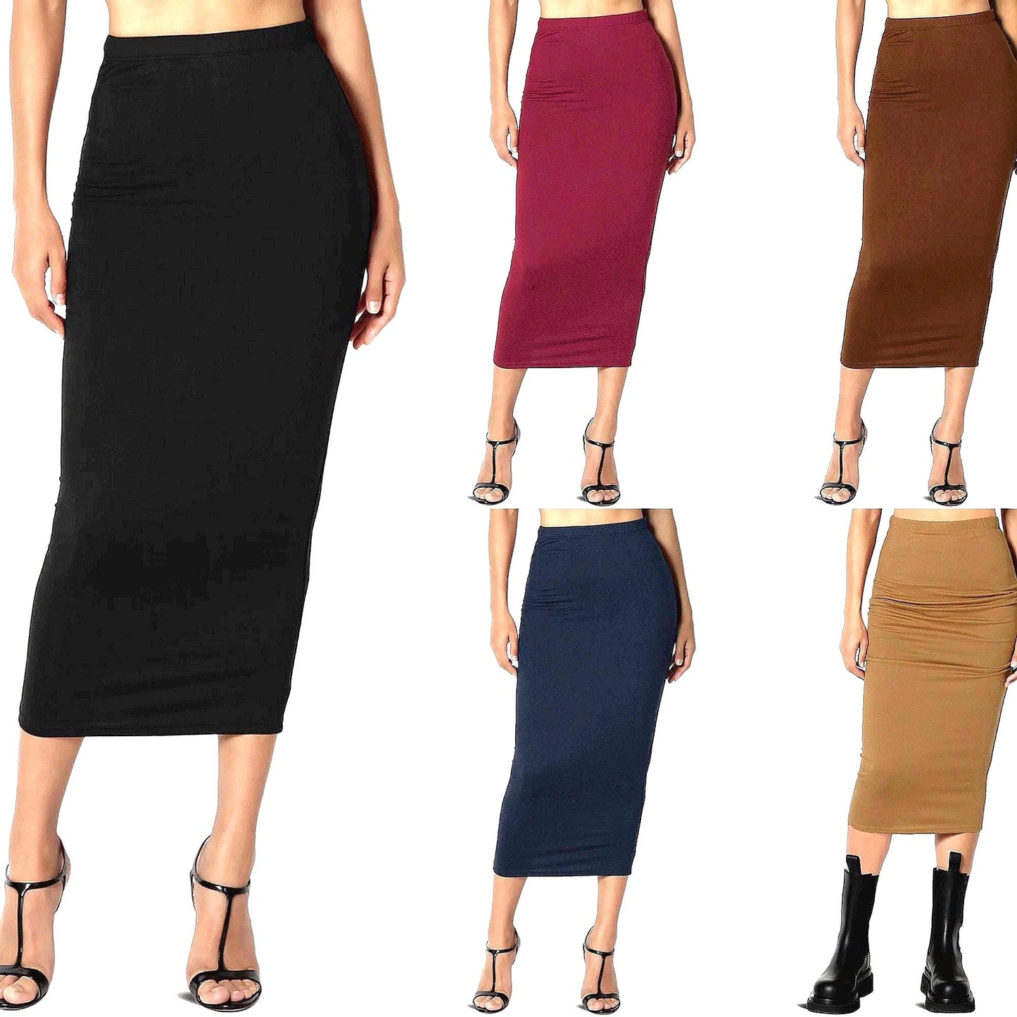 Upcycled Pencil Skirt with Slit/ Fitted Skirt/ Mid-calf Skirt/ Plus Size Pencil Skirt/ Lounge Skirt/ Sustainable/ Made in USA