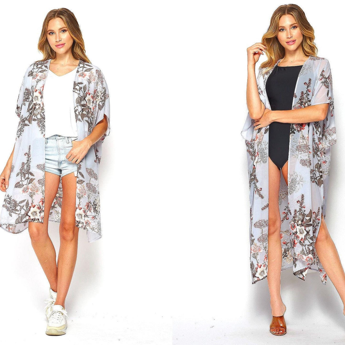 Upcycled Kimono Robe – Lightweight Beach Cover-Up | Regular & Plus Size