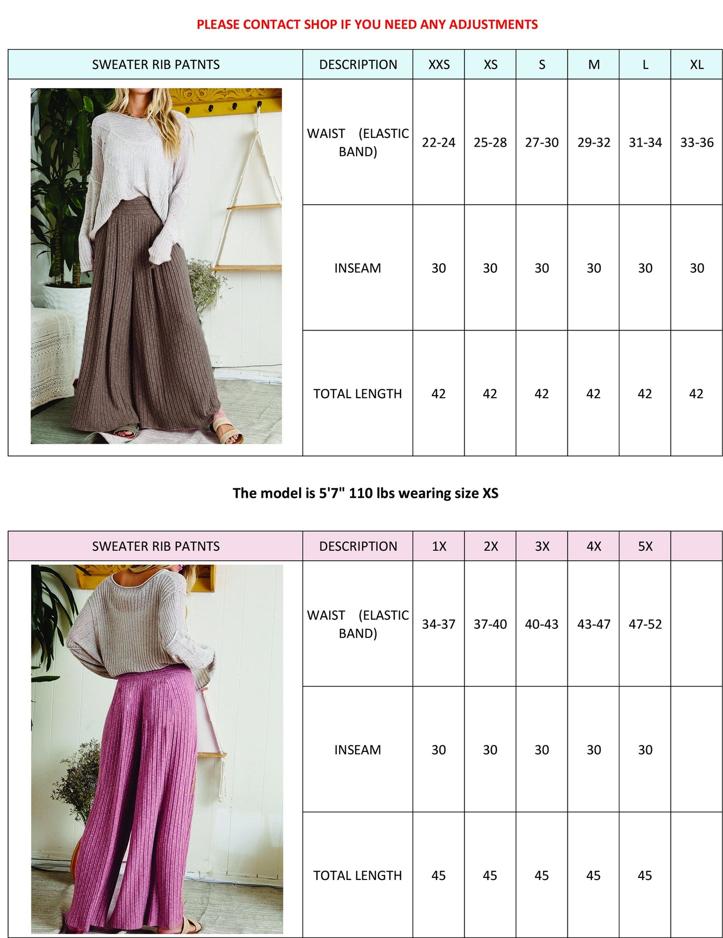 Junie Custom Made High-Rise Wide Leg Knit Sweater Palazzo Pants with Pockets