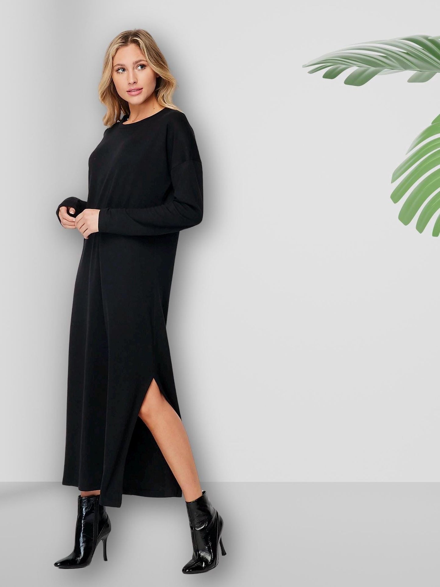 Customizable Maxi T-Shirt Dress with Pockets - Buttery Soft Modal French Terry - Handcrafted Comfort for Any Occasion