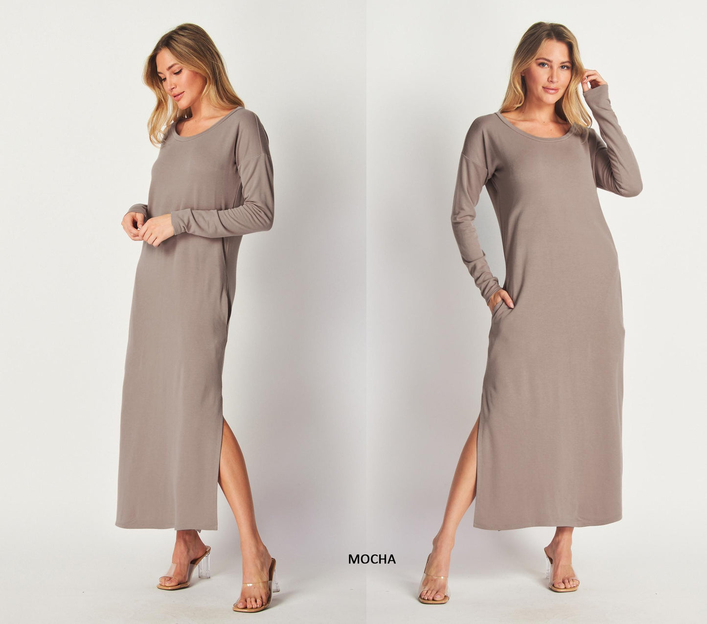 Customizable Maxi T-Shirt Dress with Pockets - Buttery Soft Modal French Terry - Handcrafted Comfort for Any Occasion