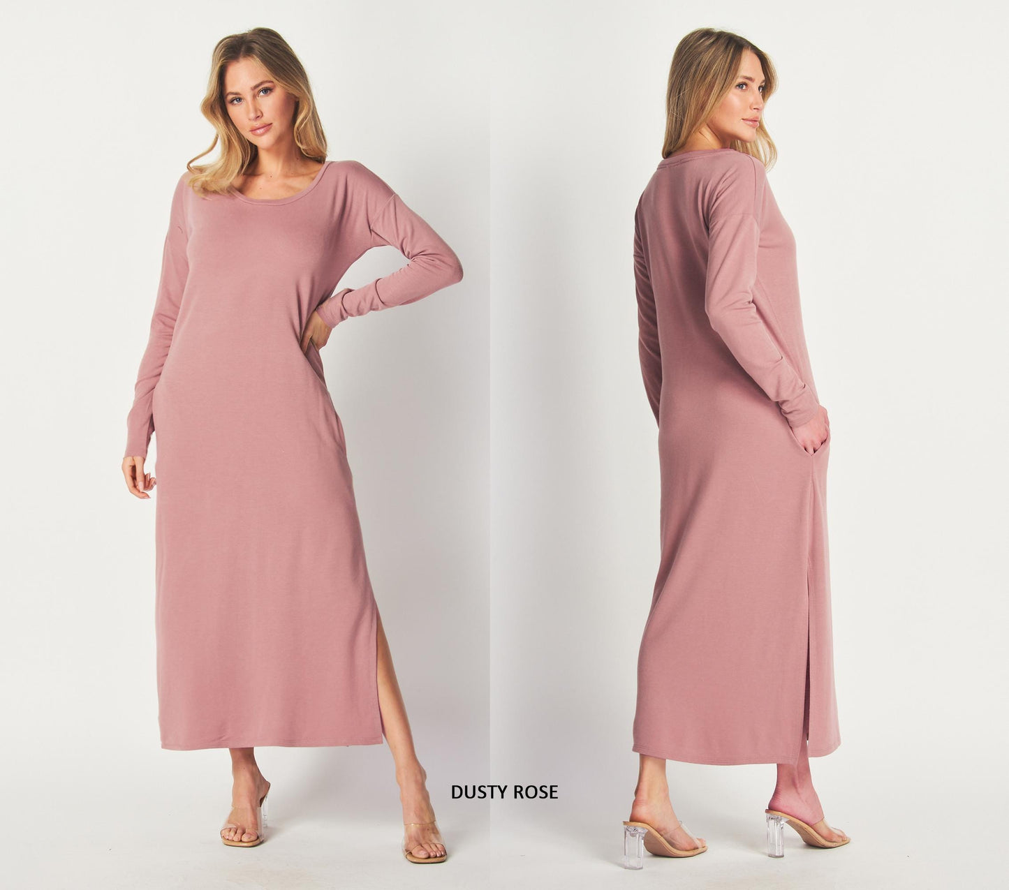 Customizable Maxi T-Shirt Dress with Pockets - Buttery Soft Modal French Terry - Handcrafted Comfort for Any Occasion