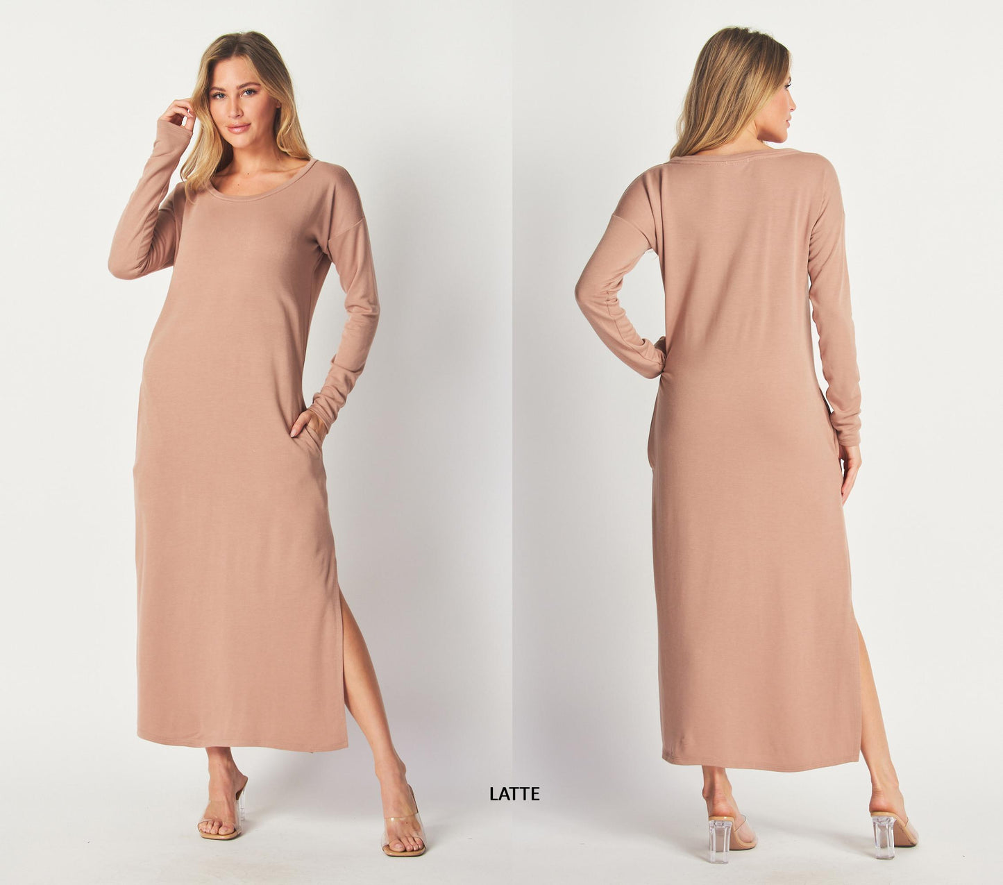 Customizable Maxi T-Shirt Dress with Pockets - Buttery Soft Modal French Terry - Handcrafted Comfort for Any Occasion