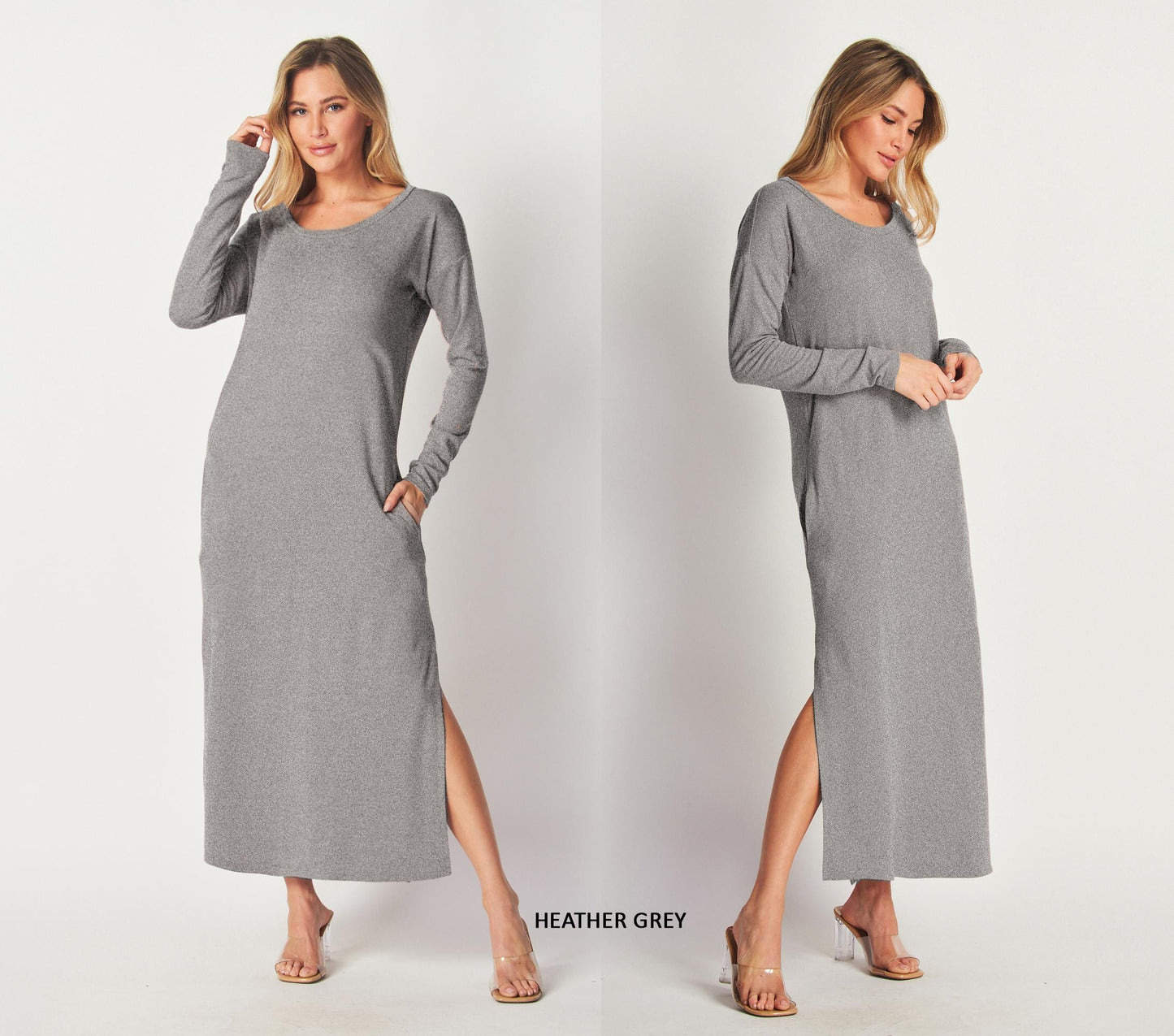 Customizable Maxi T-Shirt Dress with Pockets - Buttery Soft Modal French Terry - Handcrafted Comfort for Any Occasion