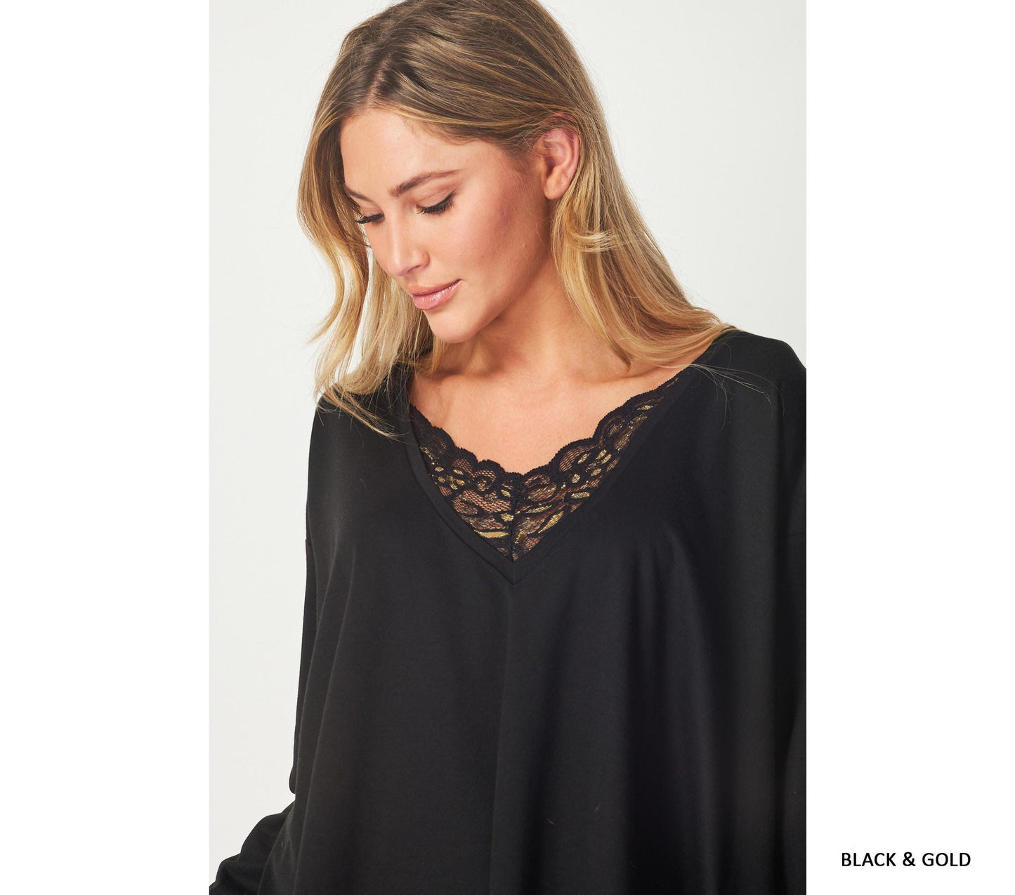 Oversized Hanky Hem Top with Delicate Lace Neckline – Boho Statement Blouse - Available in Petite, plus and tall. Handmade in USA