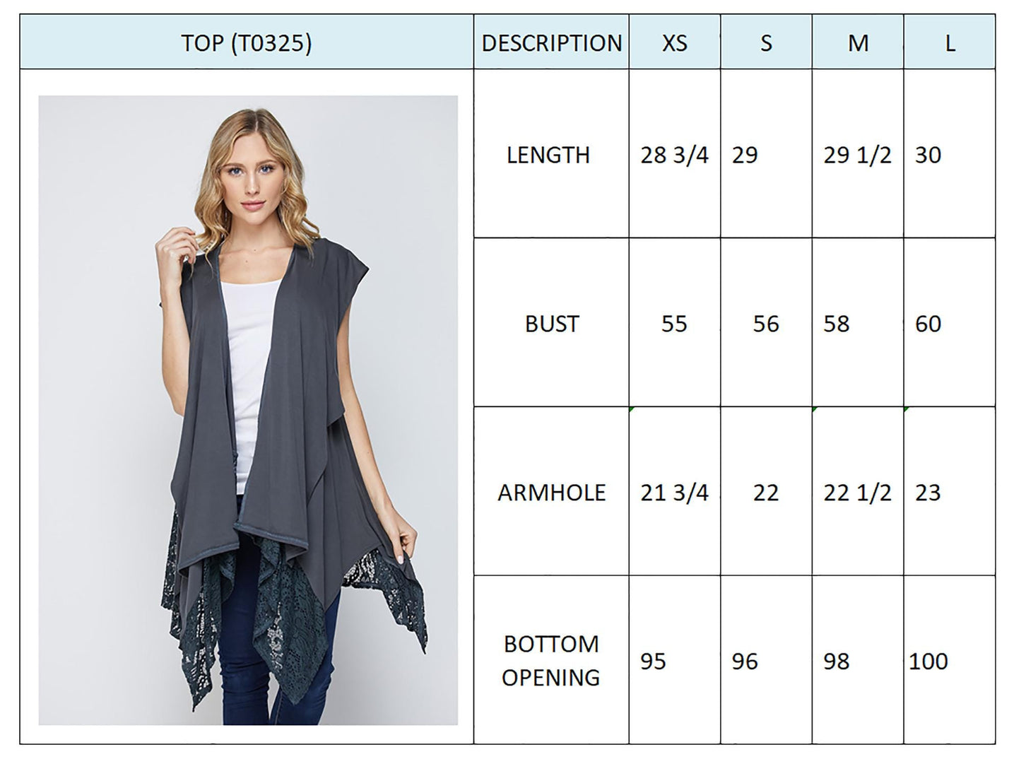 Women's Open Front Drape Vest with Lace Trim – Sleeveless Boho Cardigan, Lightweight Layering Piece