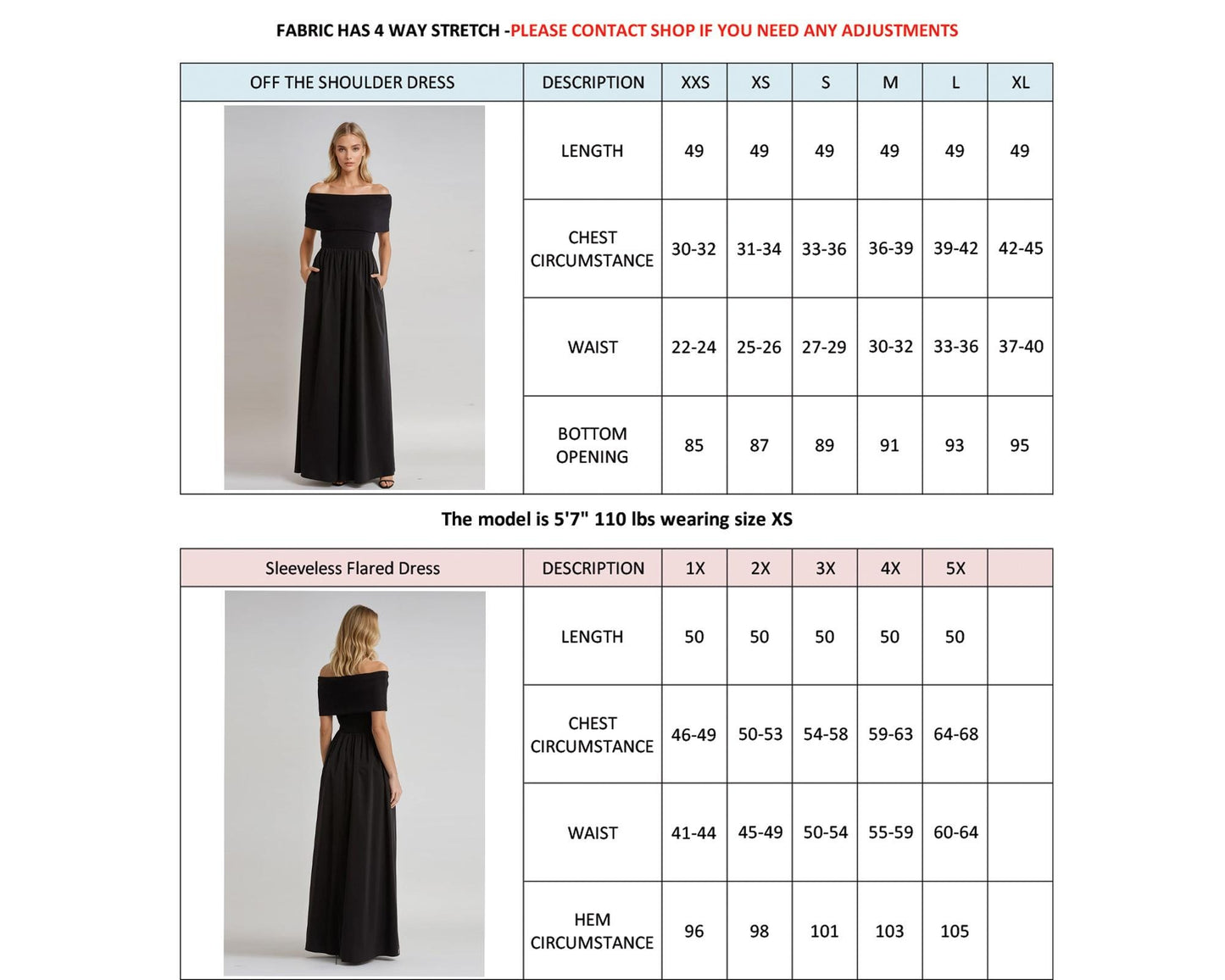 Off-Shoulder Cotton Maxi Dress – High Waist, Pockets, Custom Petite & Tall Fit
