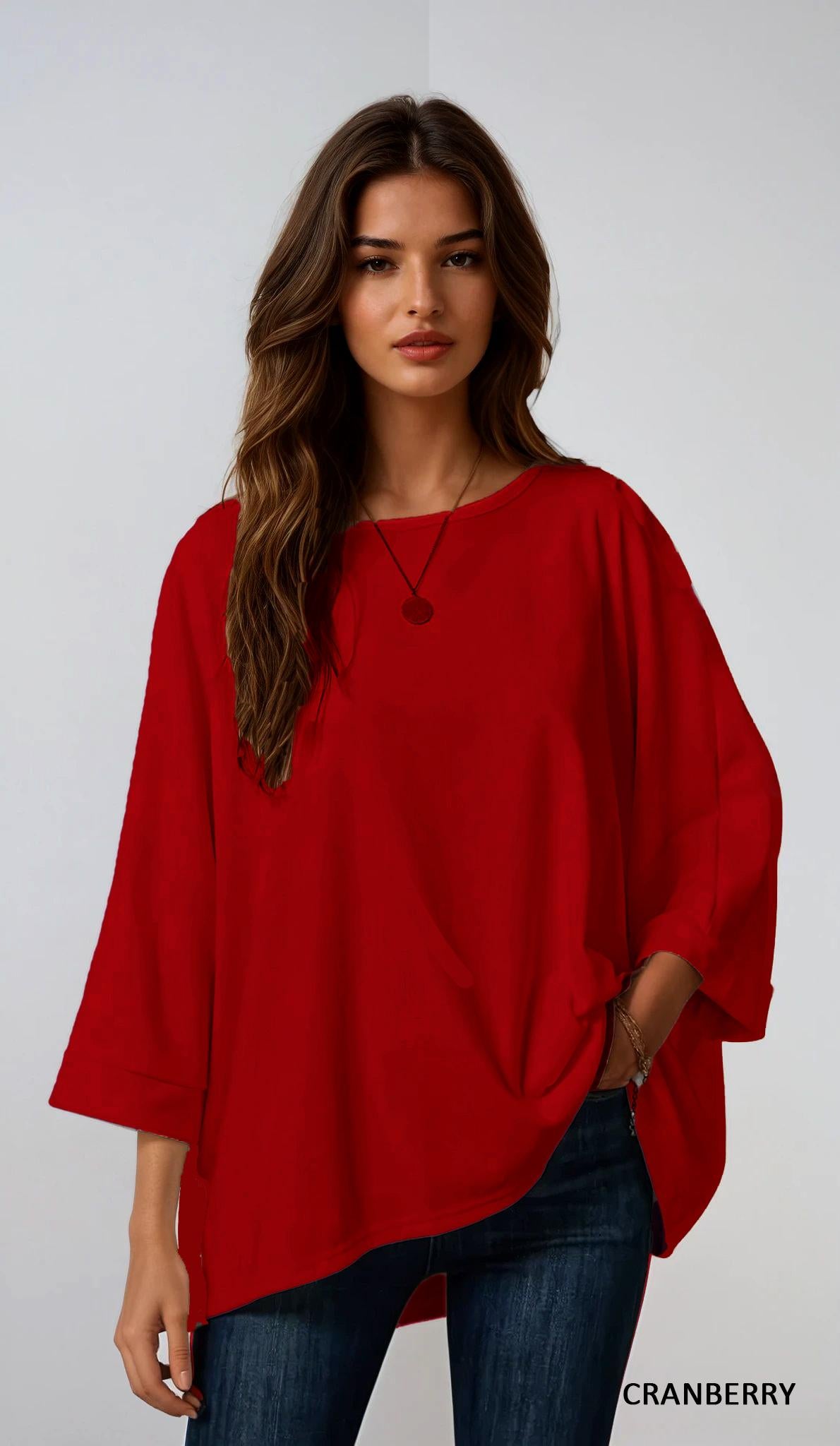 Flowy Loose-Fit Tunic Top, Comfortable Minimalist Blouse, Available in Petite, Plus, Tall, Handmade in USA