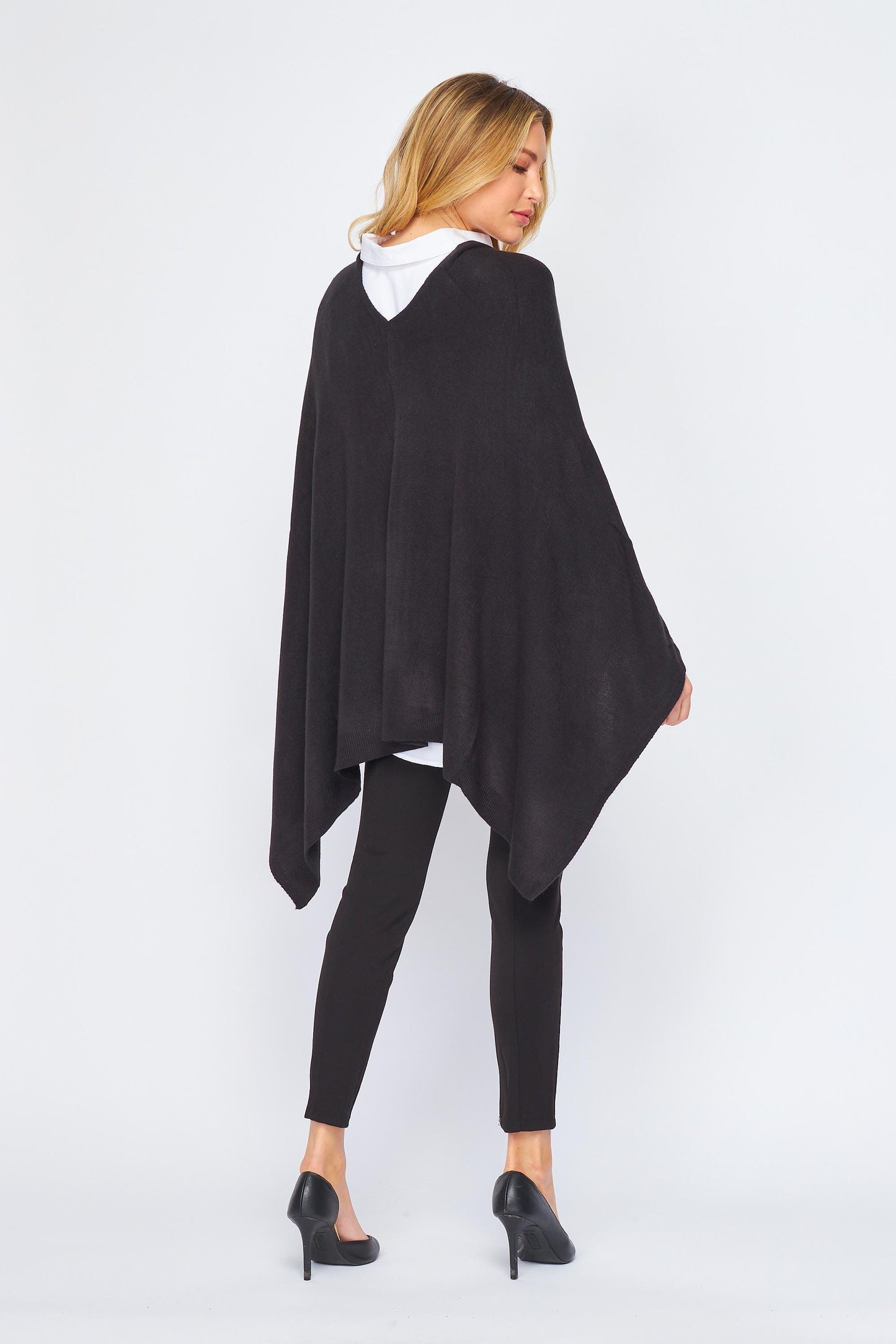 Convertible Wool Blended Knit Wrap Shawl – Multi-Way Poncho, Asymmetrical Cape, Elegant Travel Layer, Lightweight Sweater Wrap