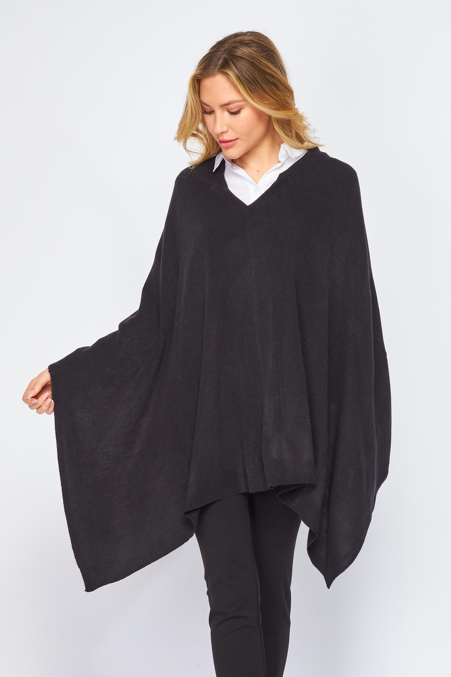 Convertible Wool Blended Knit Wrap Shawl – Multi-Way Poncho, Asymmetrical Cape, Elegant Travel Layer, Lightweight Sweater Wrap