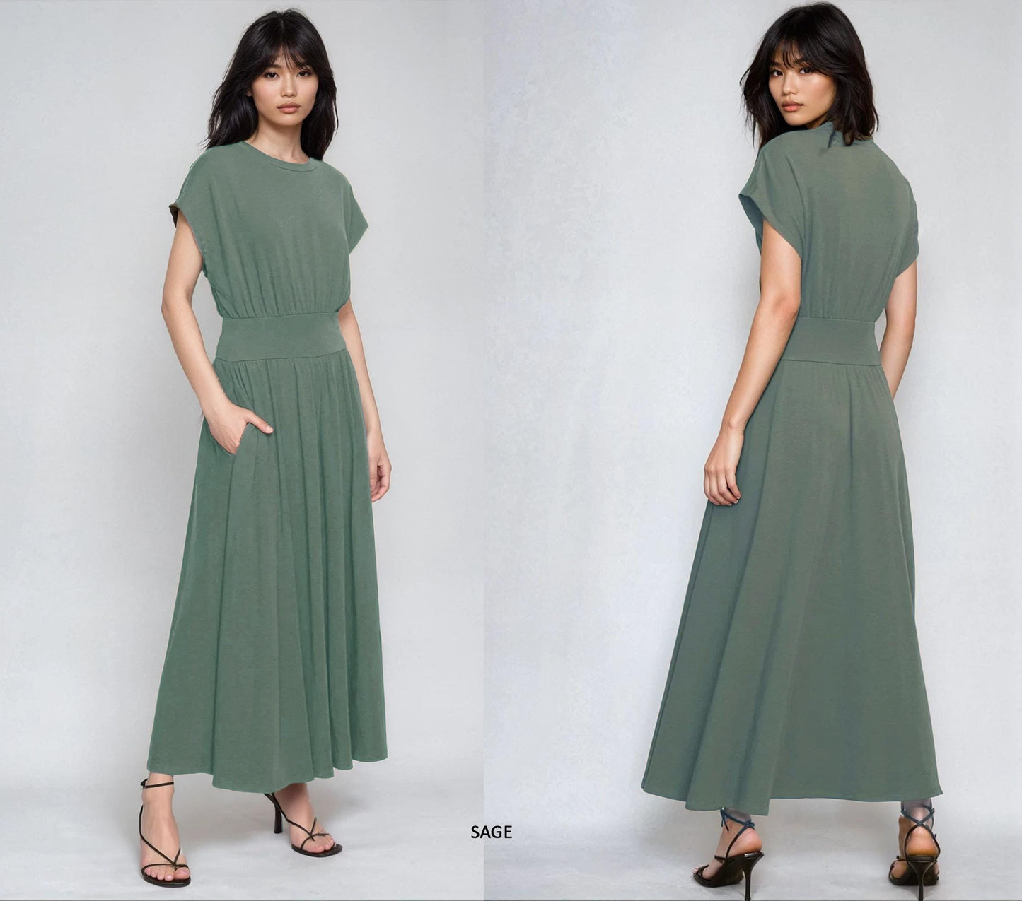 Soft Knit Maxi Dress with Pockets – Custom Petite, Plus & Tall, Pockets, 4-Way Stretch, Travel-Friendly